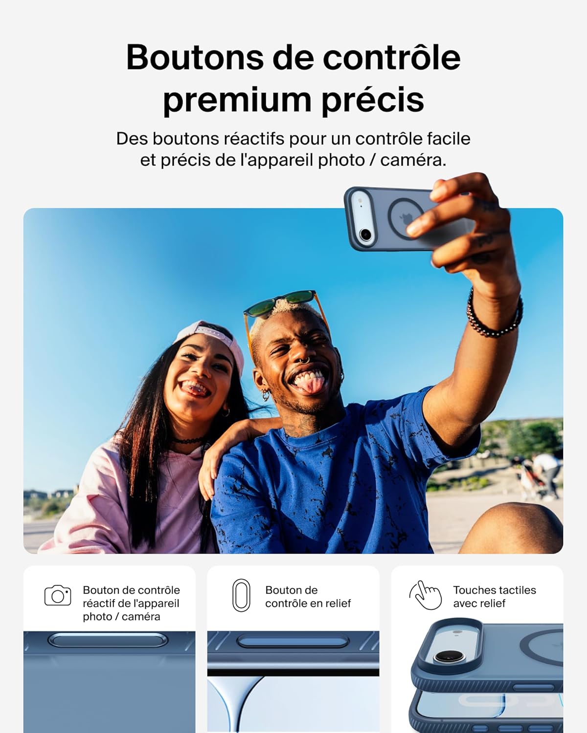 Thumbnail 4 de Belkin SheerForce Grip: Coque iPhone Air, MagSafe, design fin et antidérapante – Bleu
