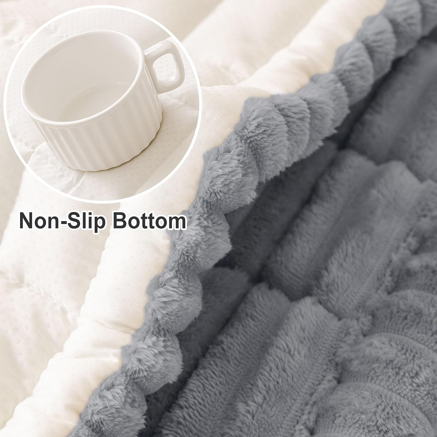 Thumbnail 5 de hyha Couch Cover for Dogs: Non-Slip, Washable Flannel Protector for Sectionals and Loveseats (Grey, 27.6" x 70.9")