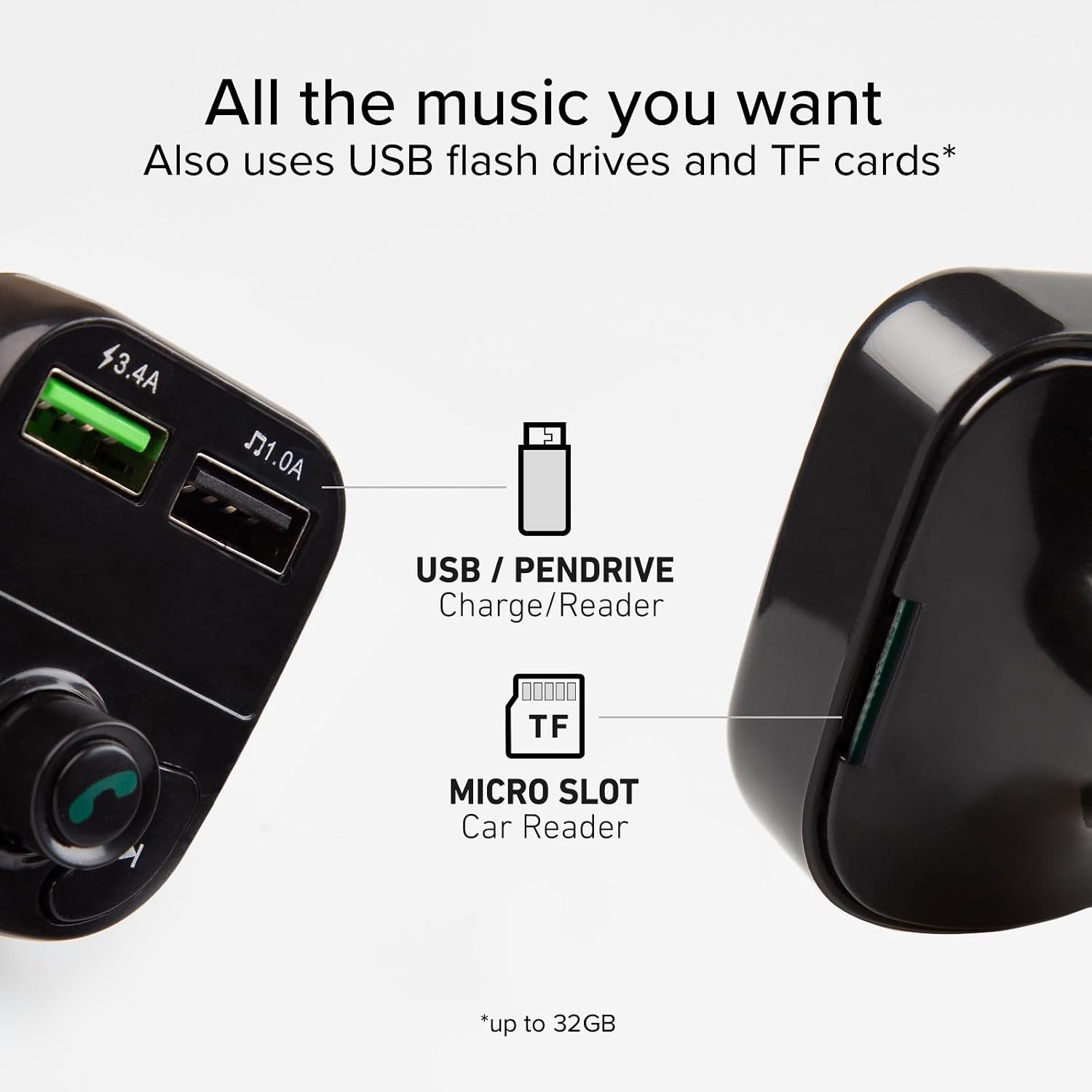 Detalle de SBS 15-W Autoladegerät Bluetooth FM-Transmitter