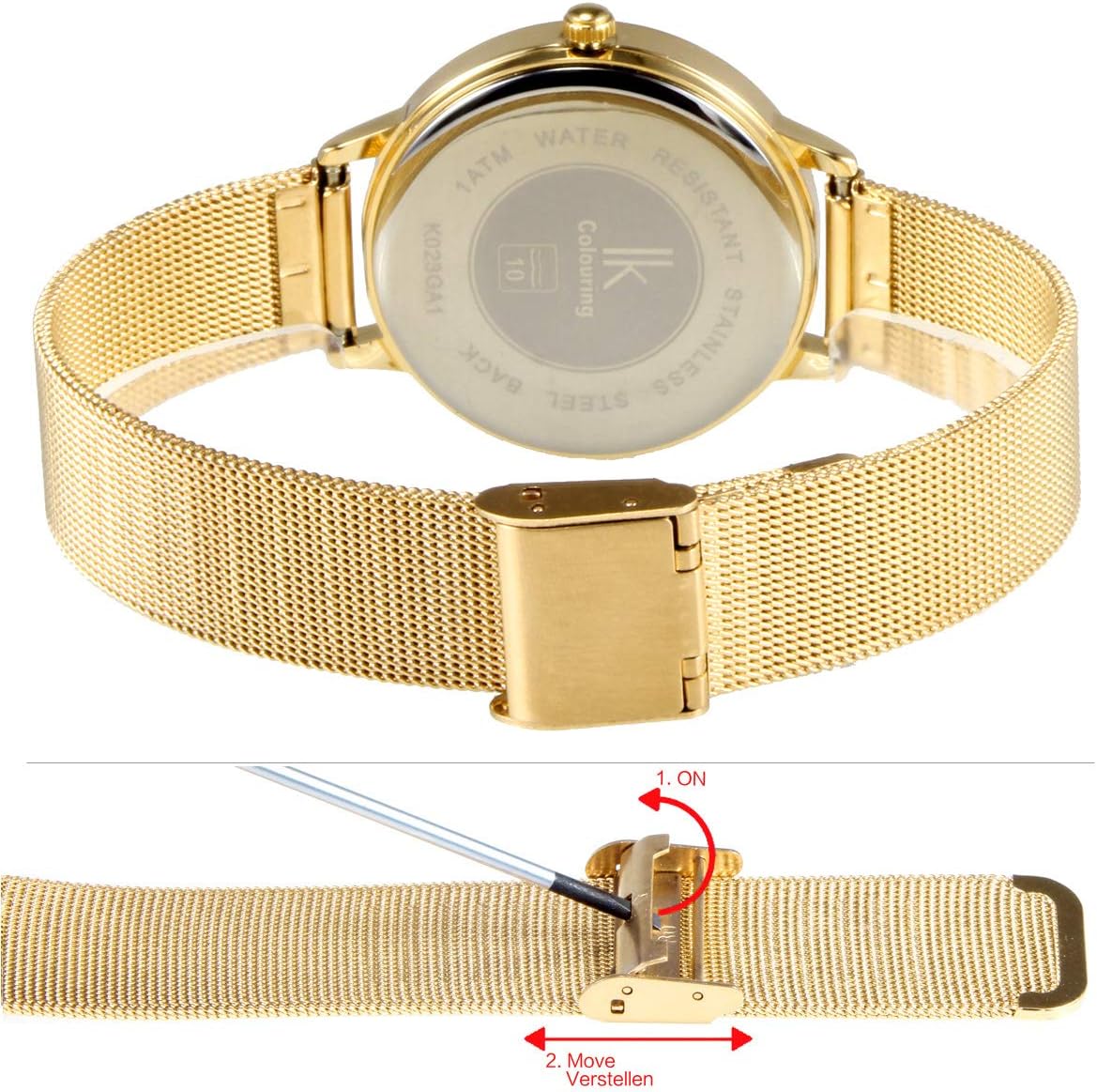 Thumbnail 4 de Alienwork IK Minimalist Damenuhr ultradünn mit Mesh-Armband