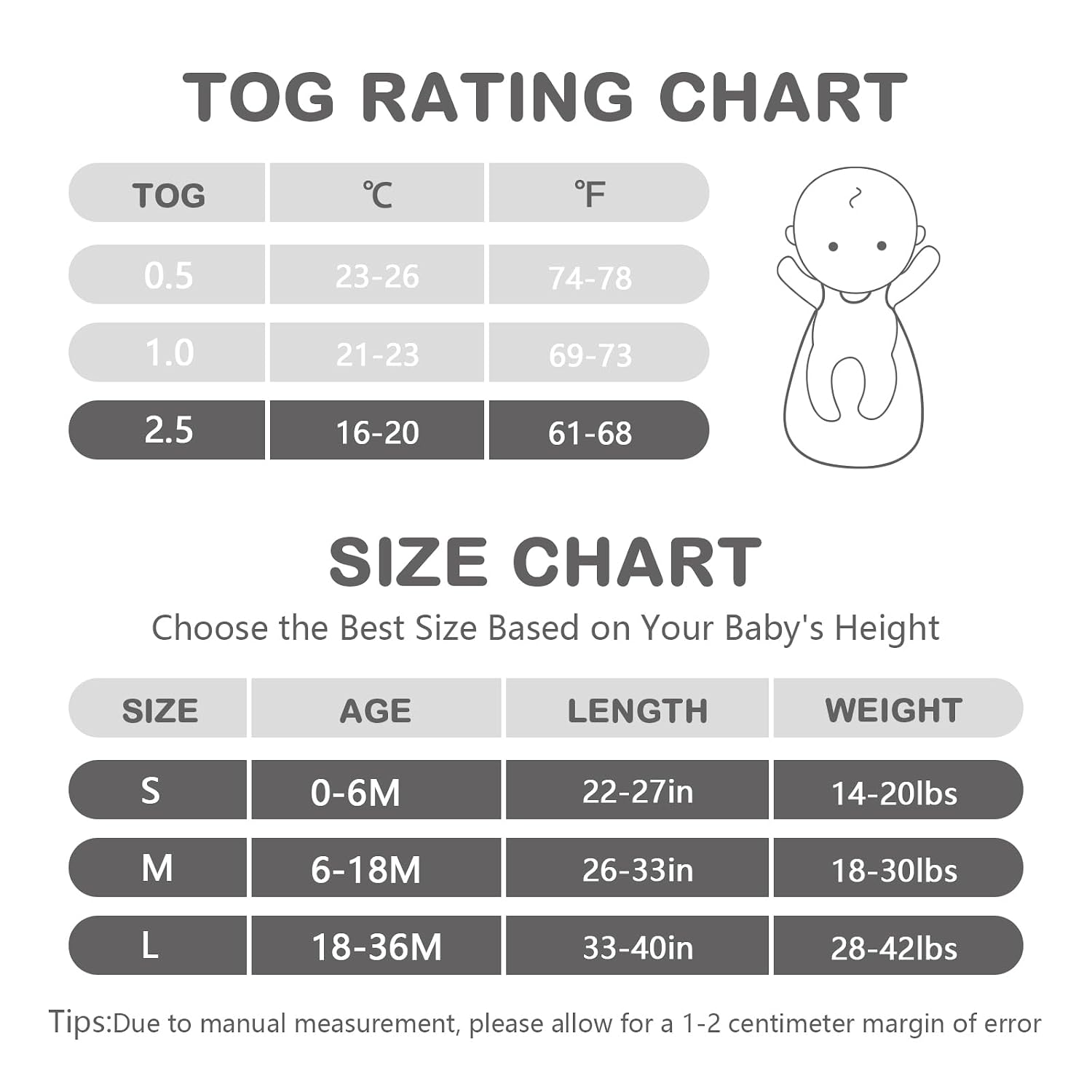 Detalle 2 de Mosebears Baby Sleep Sack, 2.5 TOG