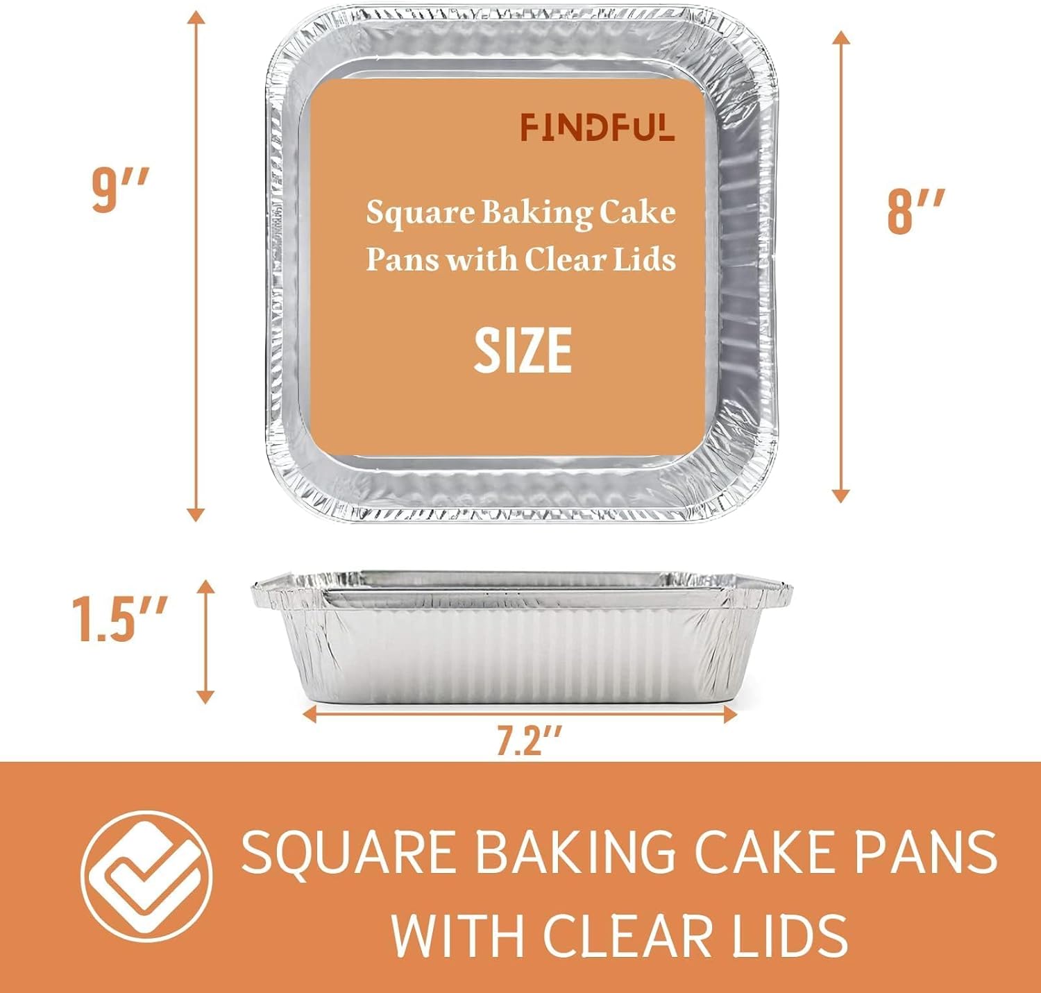 Detalle 2 de Findful 8x8 Baking Pans, 35-Pack ⚙