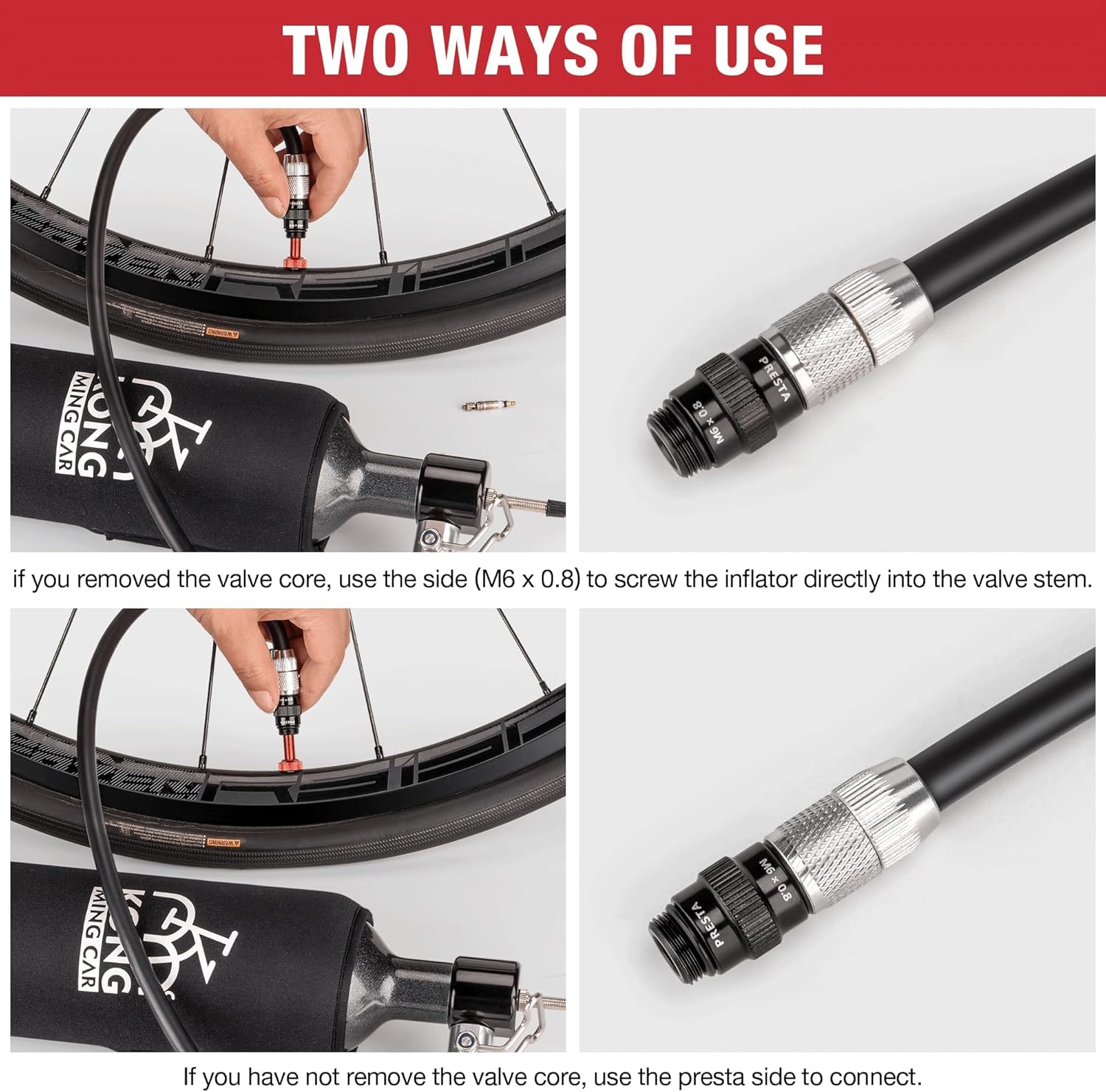 Thumbnail 4 de KONG MING CAR Booster Tubeless 1,1 L pour pneus sans chambre – gonfleur stationnaire ou mobile jusqu’à 160 PSI