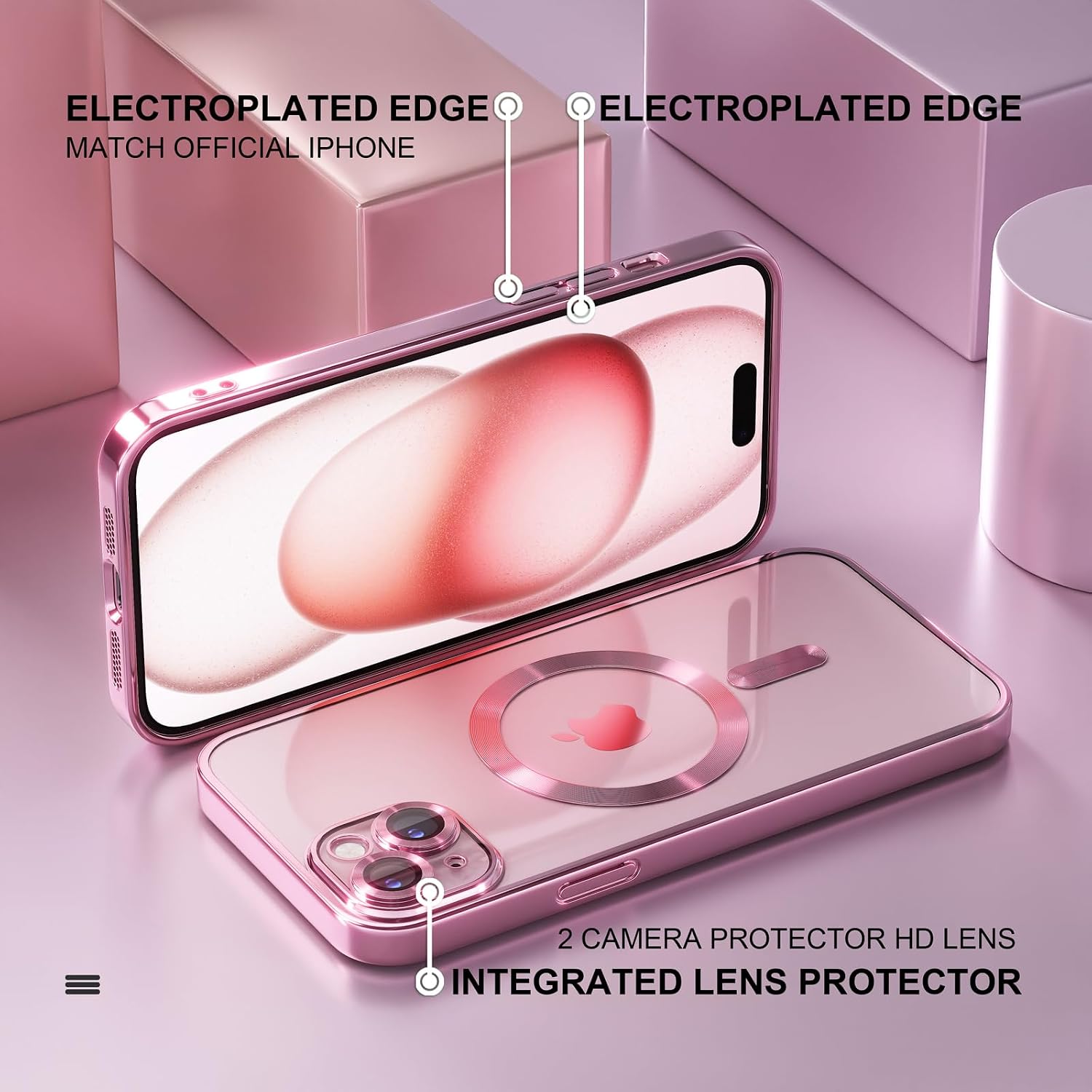Thumbnail 5 de Misea iPhone 15 Plus MagSafe Clear Case, military drop protection