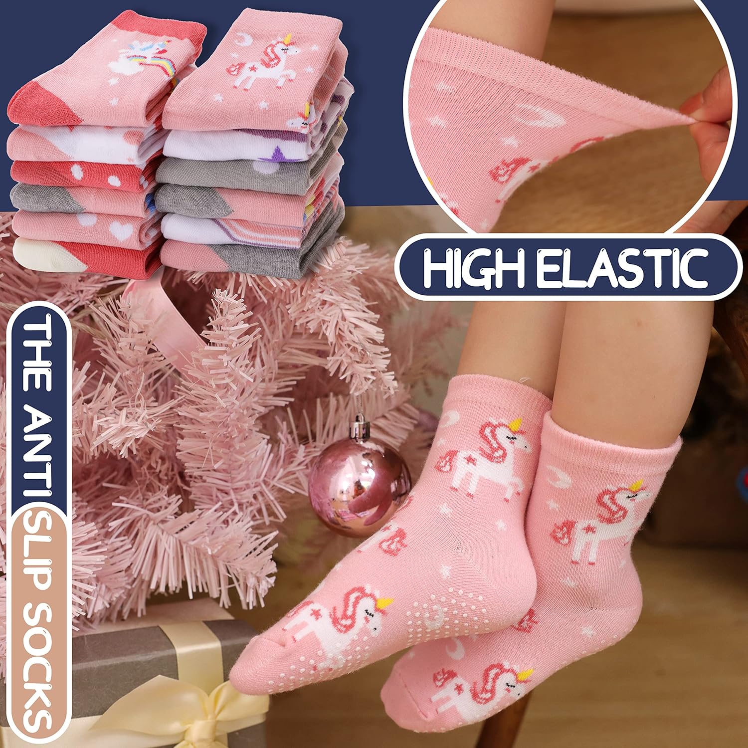 Thumbnail 1 de ANTSANG Stoppersocken Kinder 12 Paar