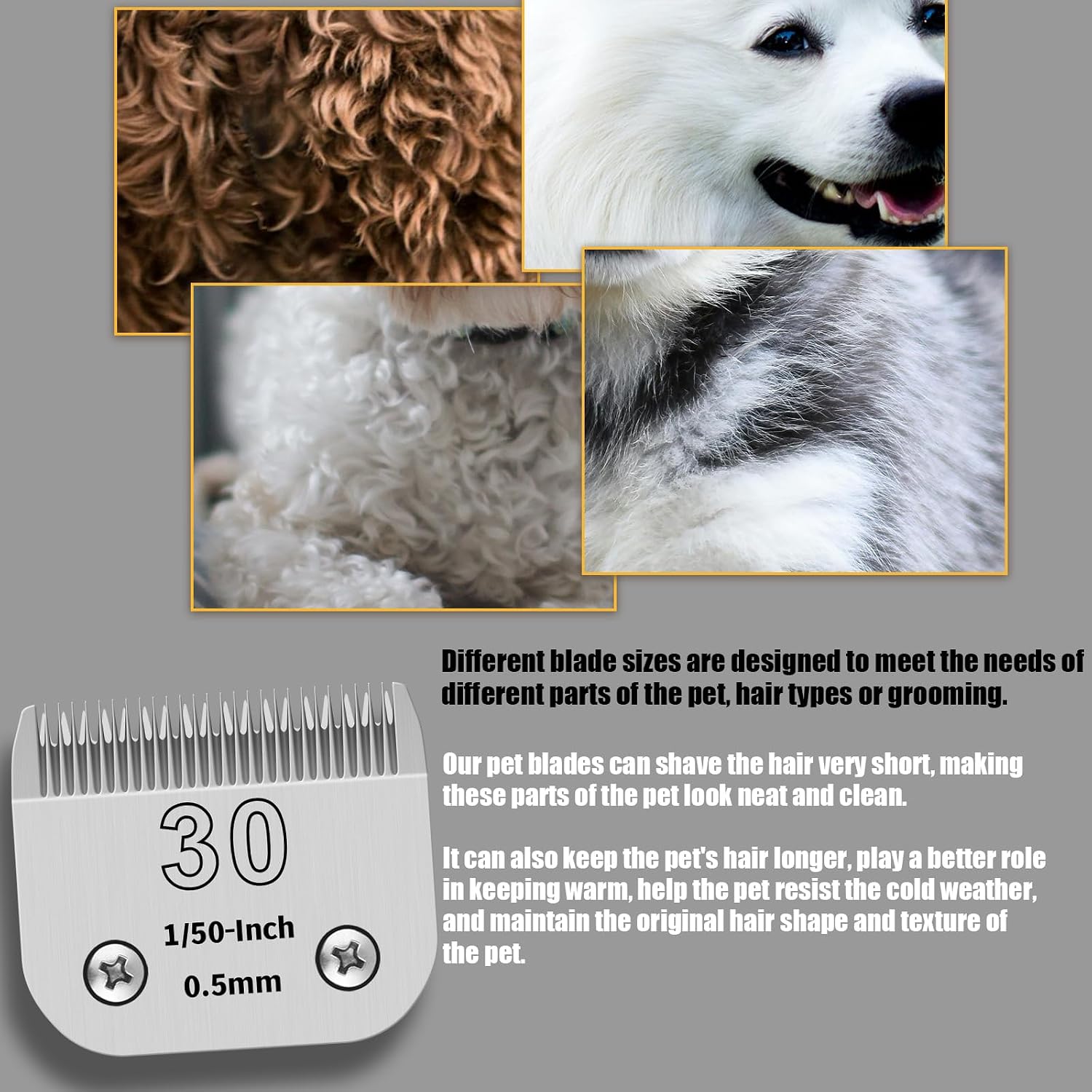 Thumbnail 2 de Confezione da 3 lame in acciaio inox per toelettatura cani, 30# (0,5 mm) – compatibilità ampia
