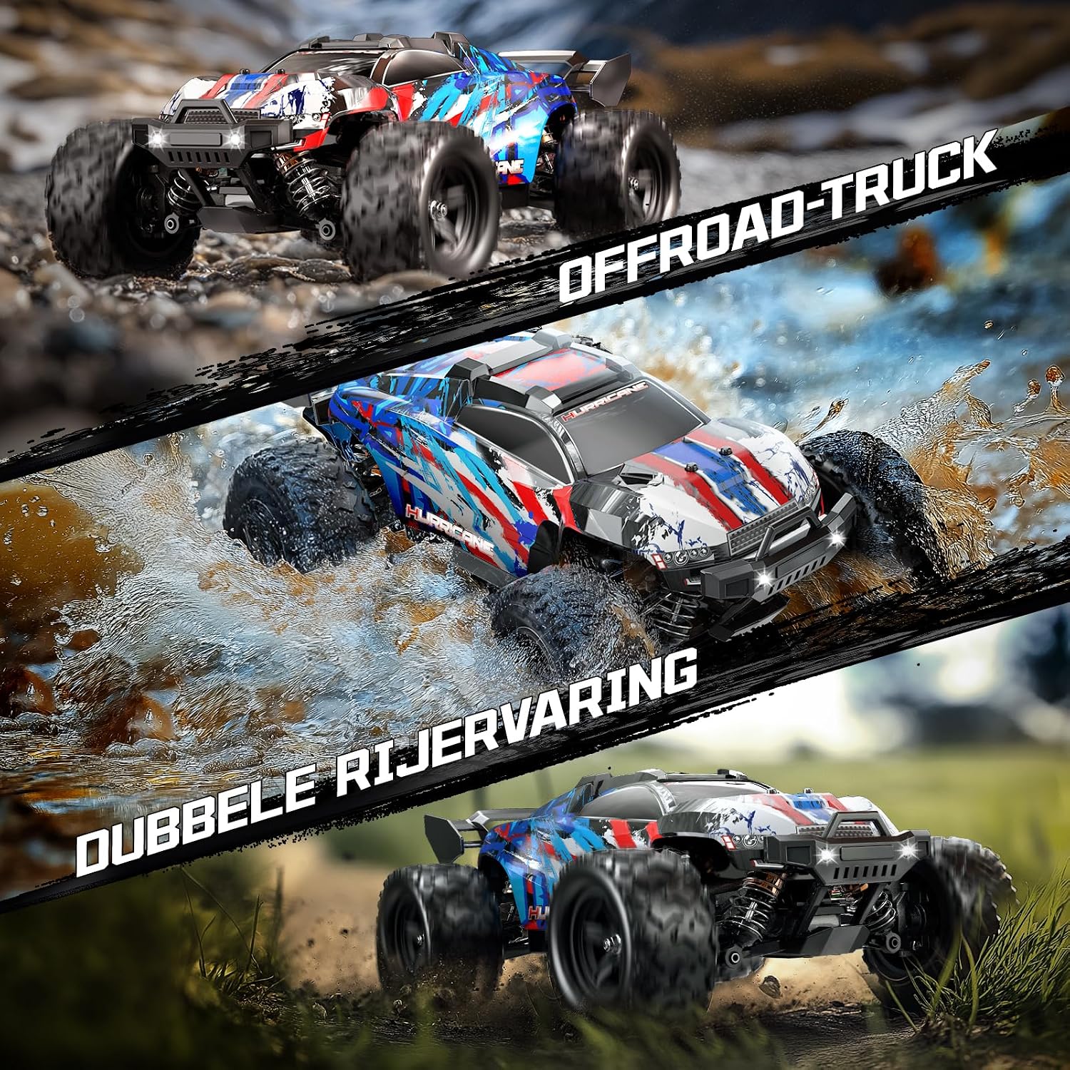 Detalle de Womaqu HS18321 RC-auto schaal 1:18, 4x4, tot 40 km/u en metalen aandrijflijn