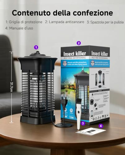 Thumbnail 6 de Lampada Antizanzare Elettrica NEOCLEAN: Trappola UV 15W per Interno ed Esterno