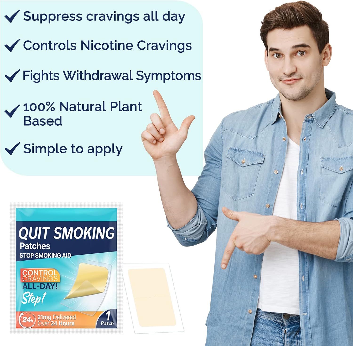 Thumbnail 2 de Quit Smoking Patches Step 1 (21mg) – 30 Count for an 8–10 Week Quit Plan