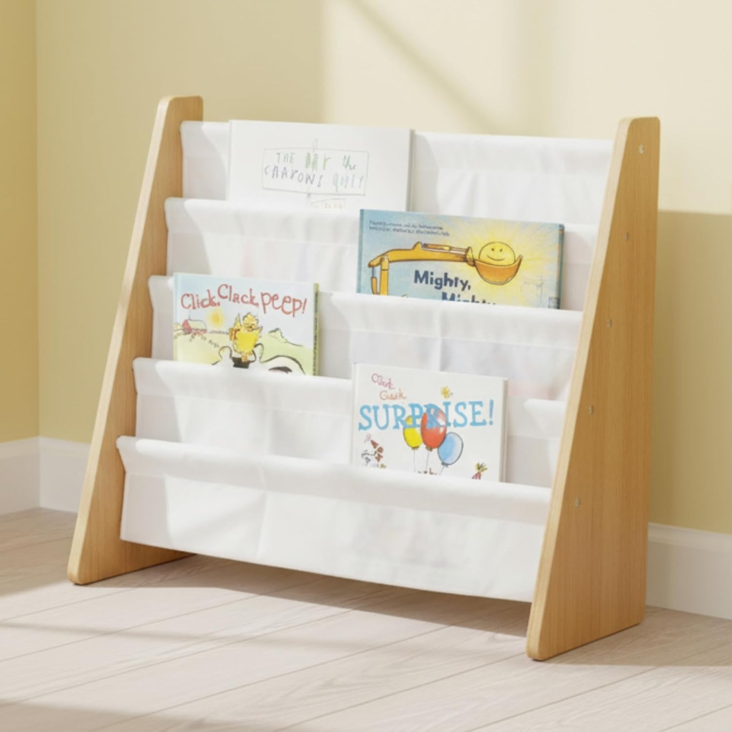 Thumbnail 1 de HumbleCrew Libreria Bambini Elegante: Scaffale 4 Ripiani in Naturale/Bianco, 63x28x60 cm