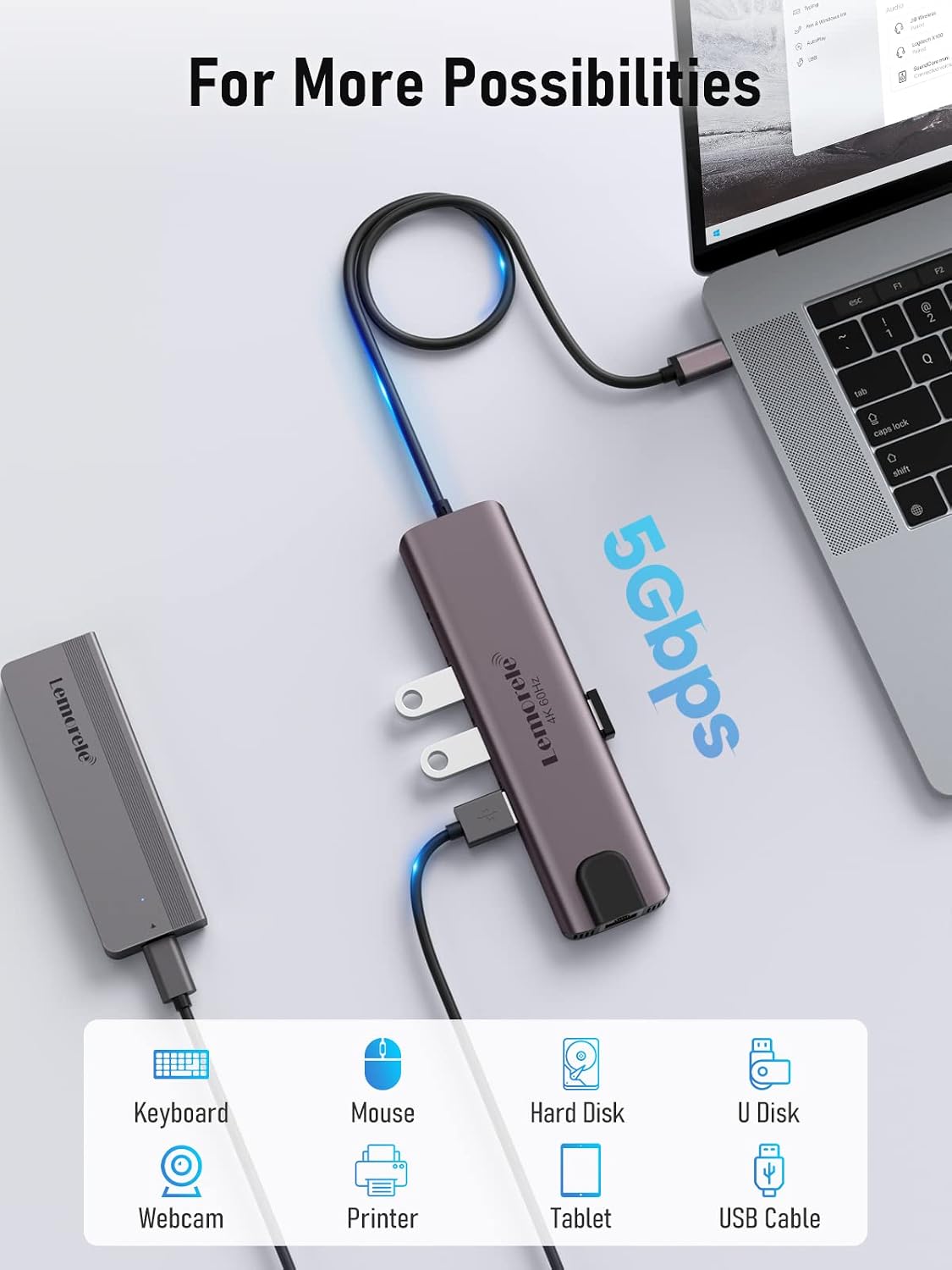 Thumbnail 4 de Lemorele Hub USB C 10-in-1 con 100W
