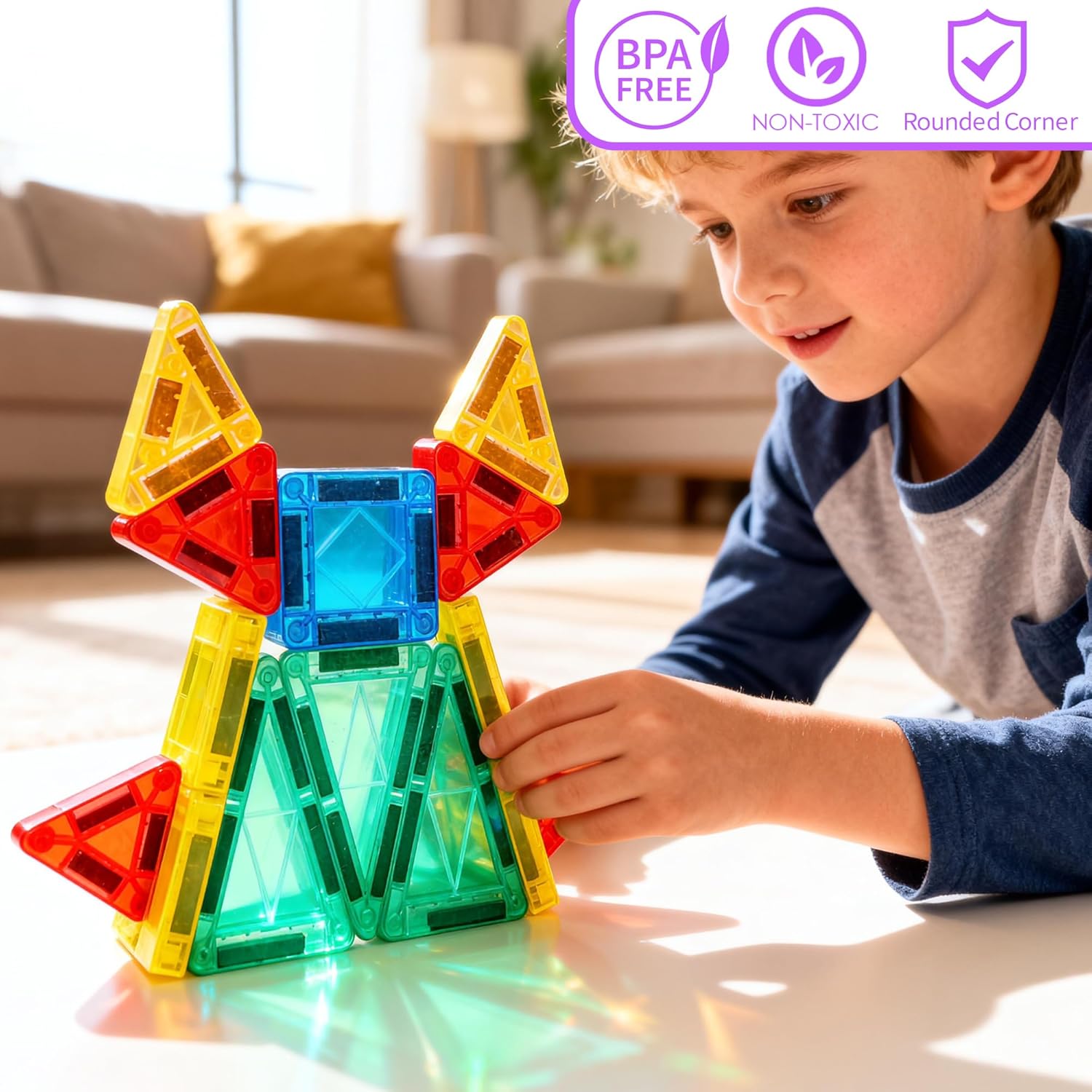 Thumbnail 4 de Mini Magnetic Tiles for Travel 34pc STEM Toy