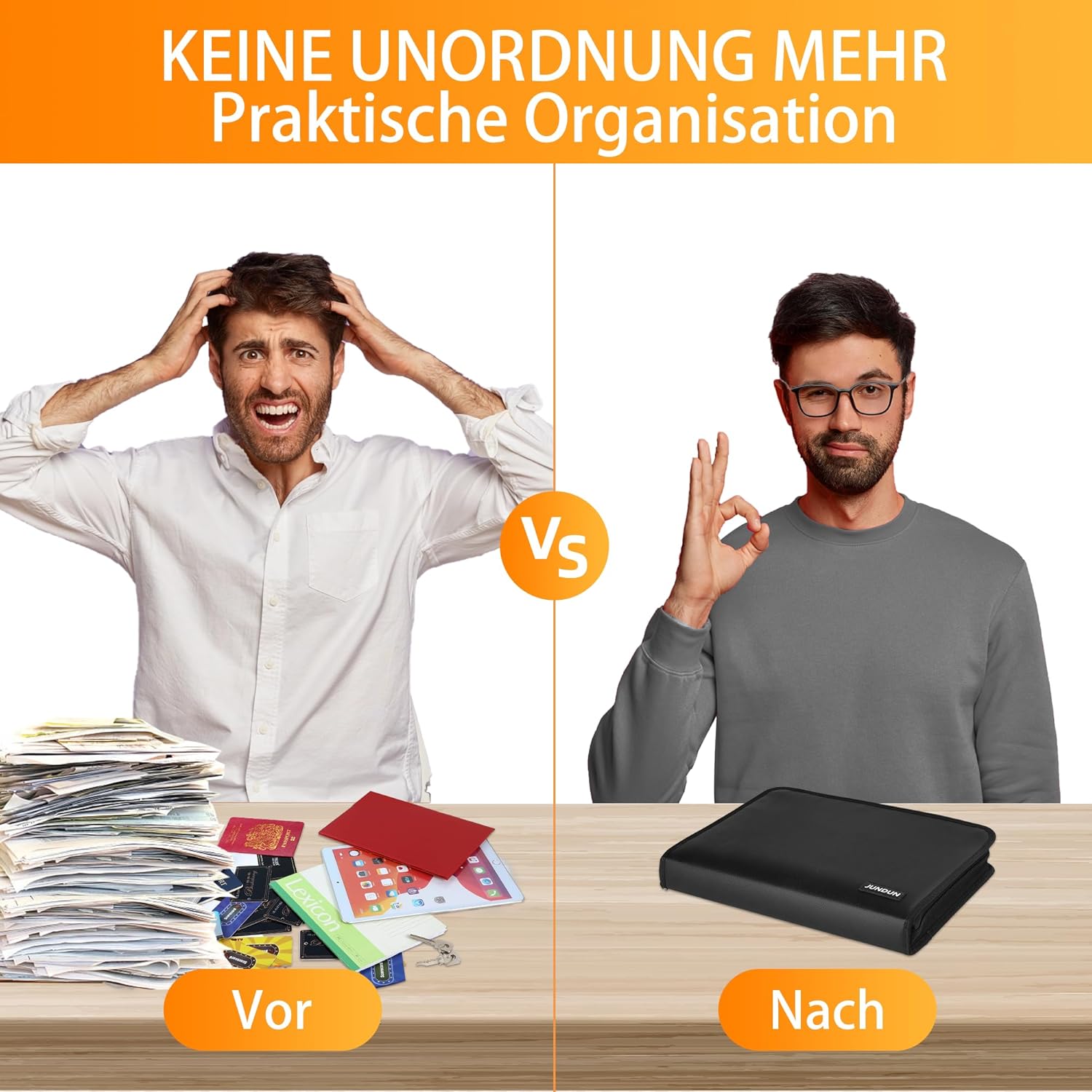 Thumbnail 4 de JUNDUN Fächermappe Dokumentenmappe A4 13 Fächer 📁