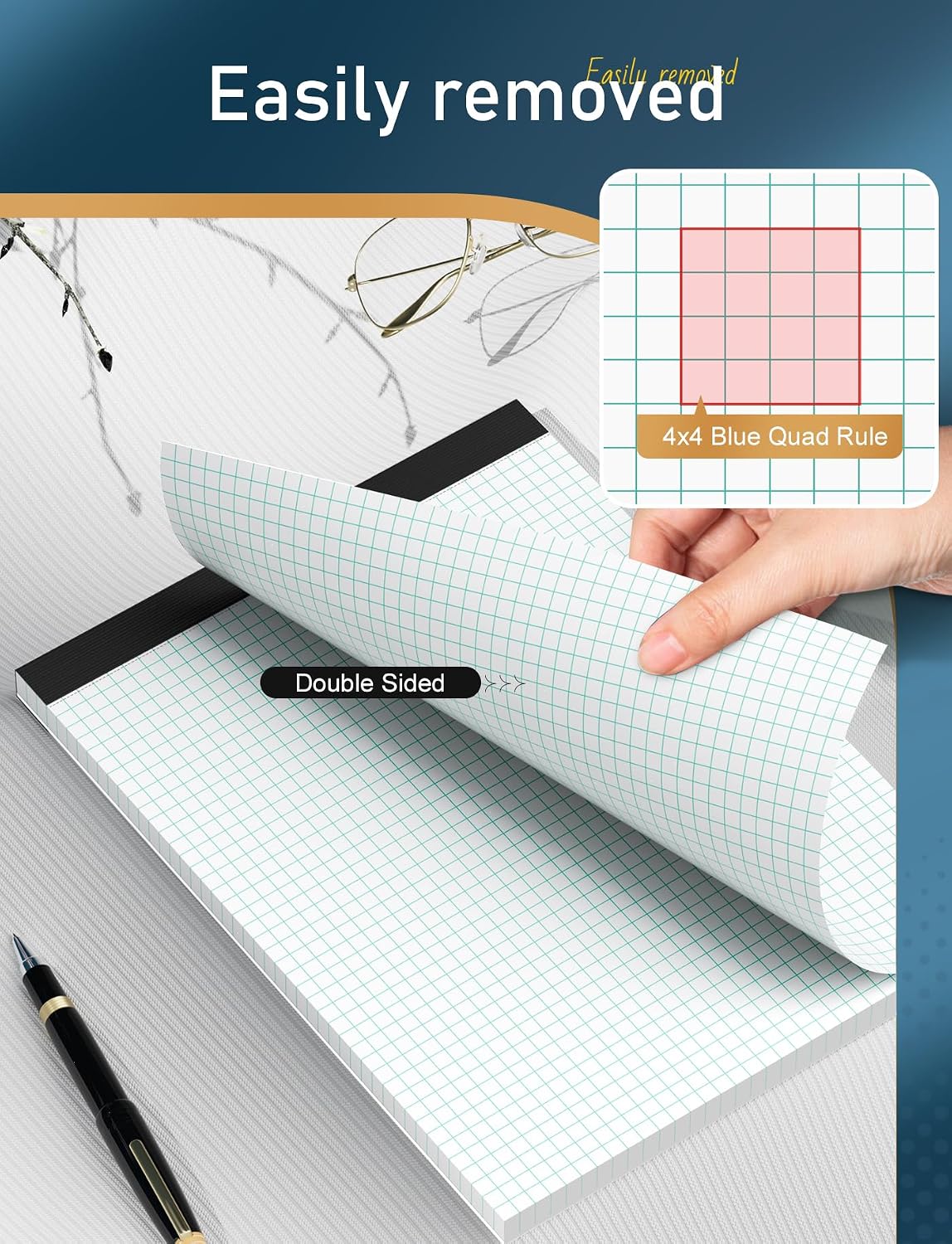 Thumbnail 5 de Zaviko 8.5 x 11 Graph Paper Pads, 4 Squares per Inch, 2-Pack