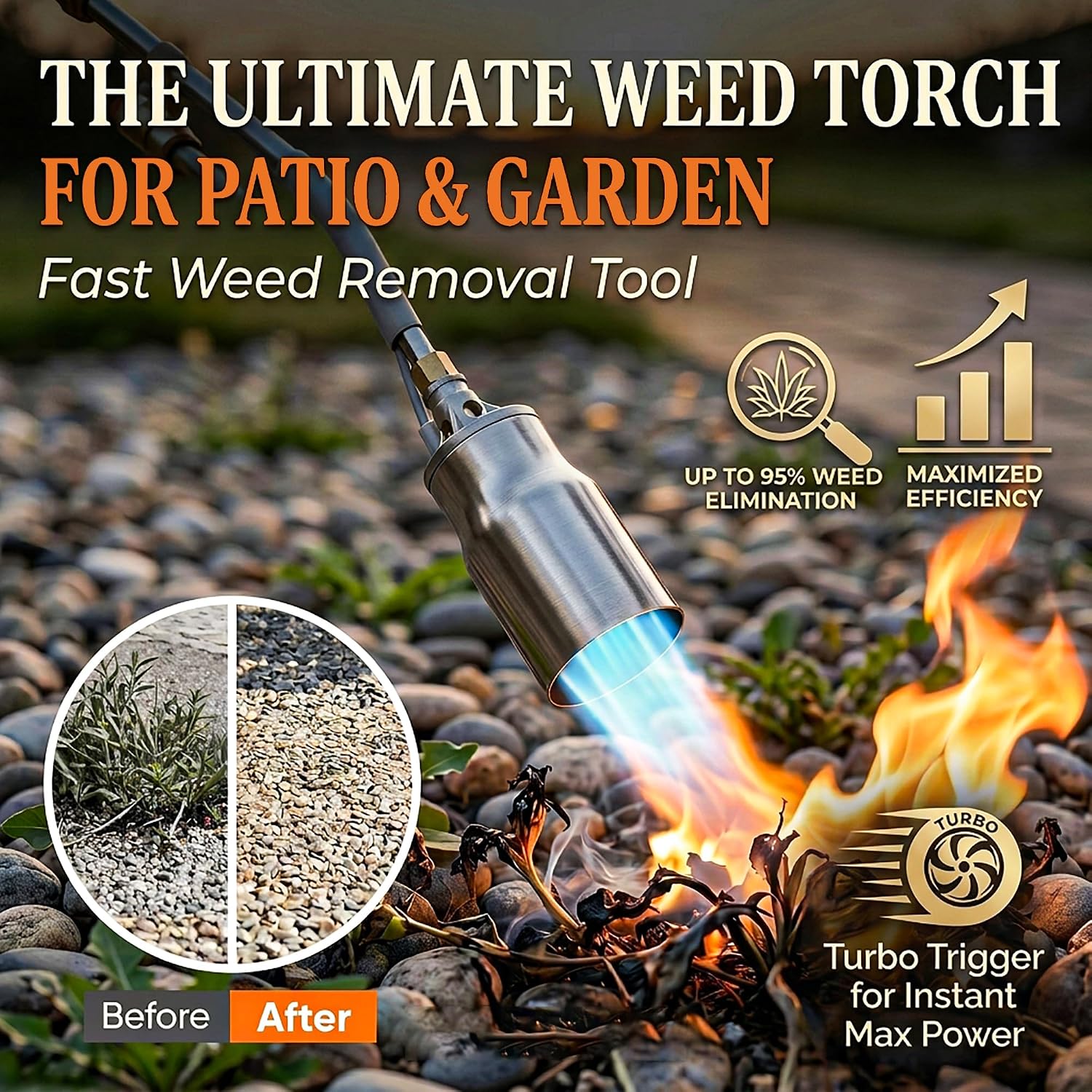 Detalle de SuniqFyre GJD460 Propane Weed Torch, 500,000 BTU, 38.19-Inch Shaft