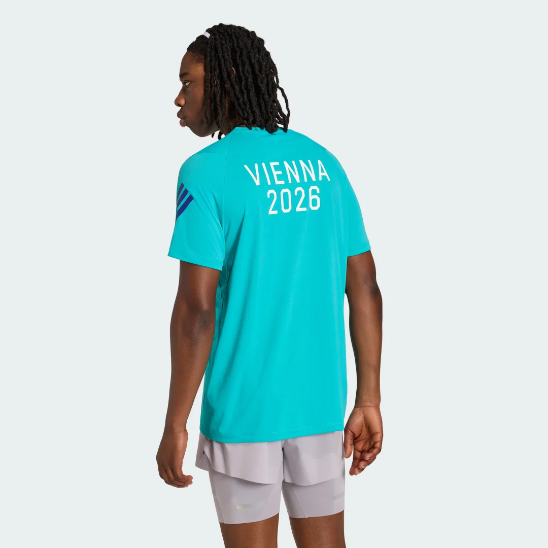 Detalle 2 de Adidas Vienna Marathon Running Event T-Shirt Short Sleeve – camiseta verde para corredores