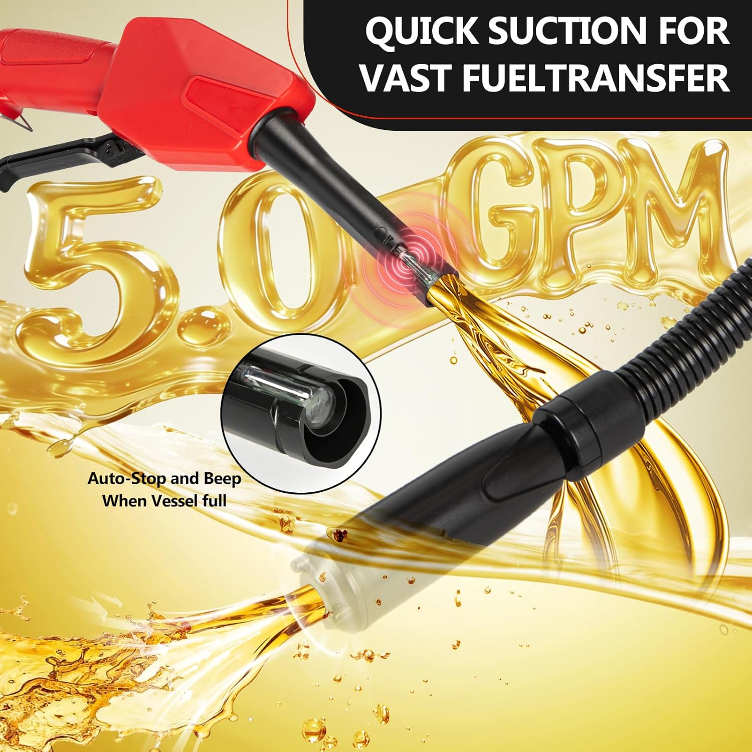 Thumbnail 3 de Vierkate 5GPM Cordless Fuel Transfer Pump with Auto-Stop & Hand Nozzle