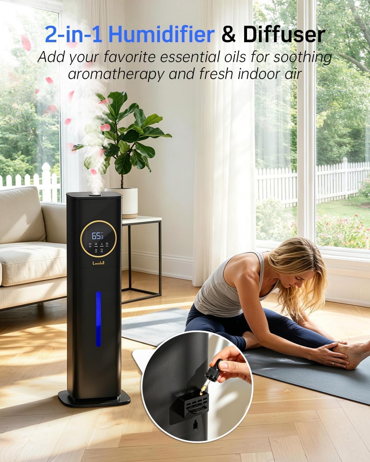 Thumbnail 6 de Lacidoll MH-2303B1 8L Ultrasonic Humidifier, Top-Fill, 800 sq. ft.