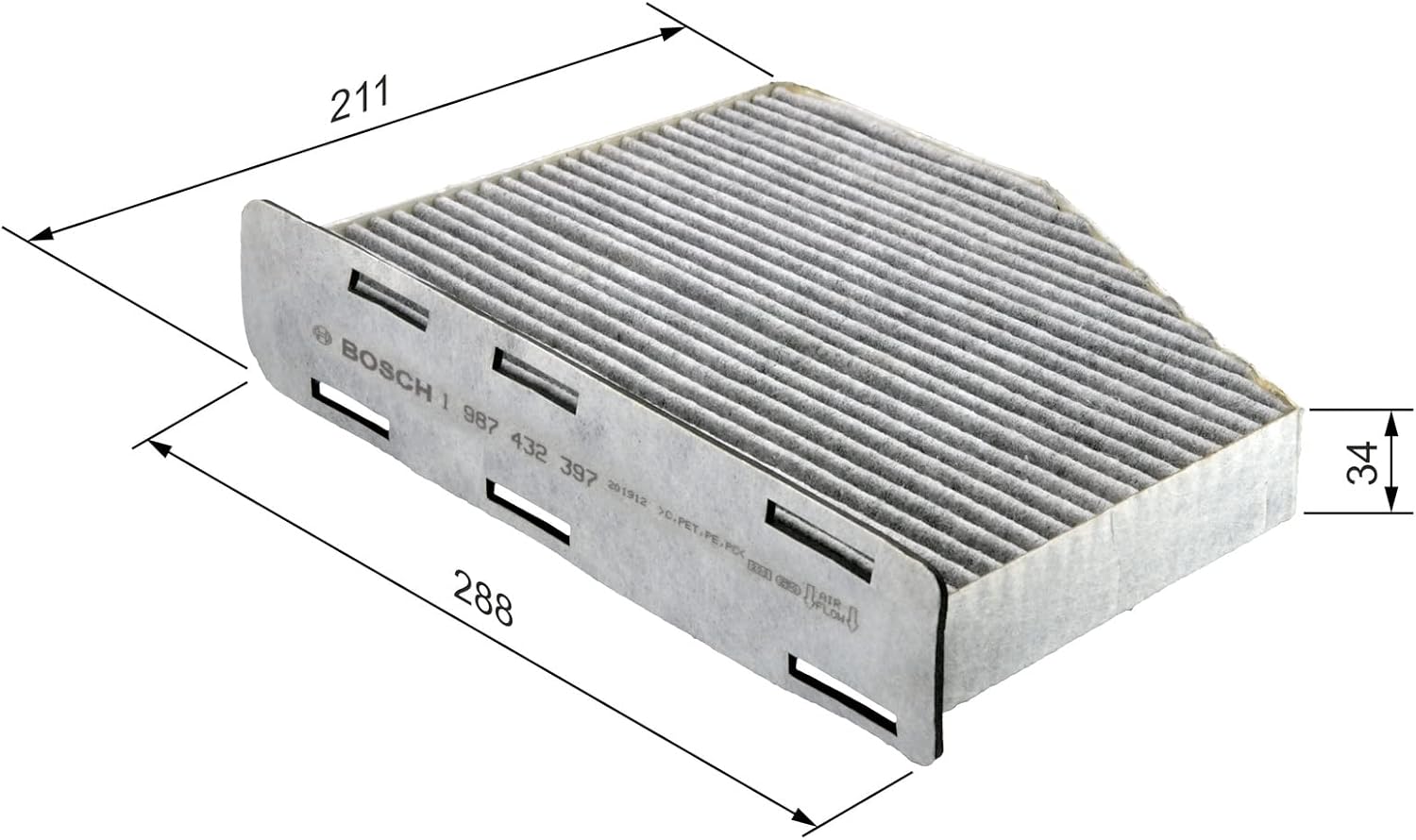 Thumbnail 1 de Bosch Filtro Abitacolo ai Carboni Attivi R2397 (filtro di ricambio)