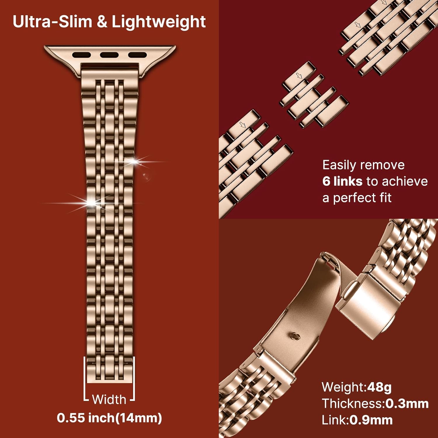Thumbnail 2 de Fullmosa Slim Metal Strap for Apple Watch