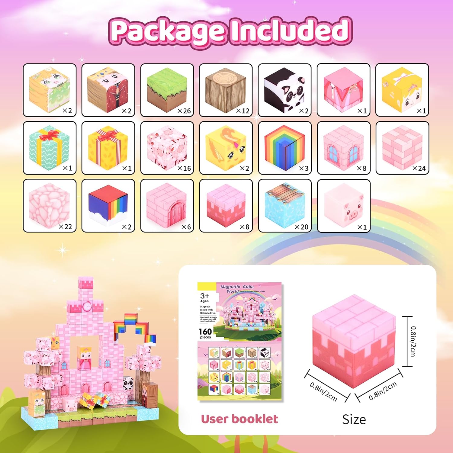 Thumbnail 3 de 160PCS Magnetic Building Blocks: Castle Set for Kids 3–12