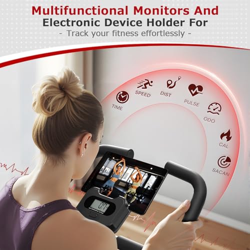 Thumbnail 5 de Vannect Bicicleta estática plegable con 16 niveles de resistencia magnética y monitor LCD (para casa)