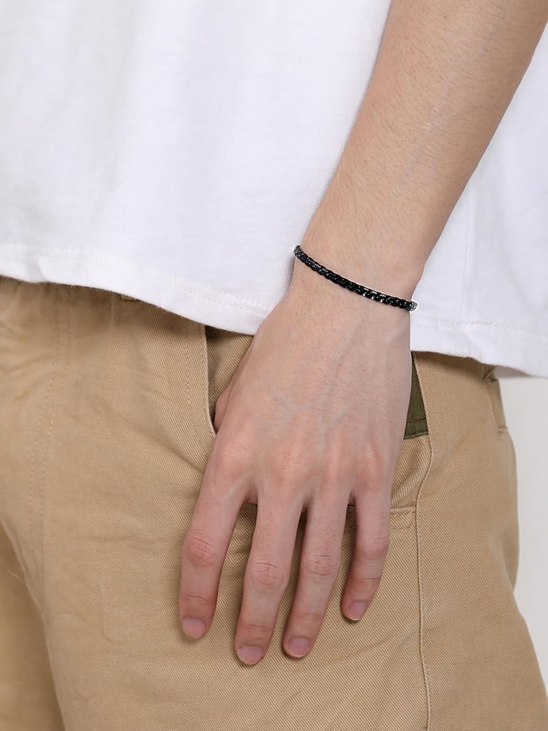Thumbnail 2 de PROSTEEL Bracciale a Catena Veneziana Treccia Metallica: Uomo, Acciaio Inox Impermeabile e Ipoallergenico