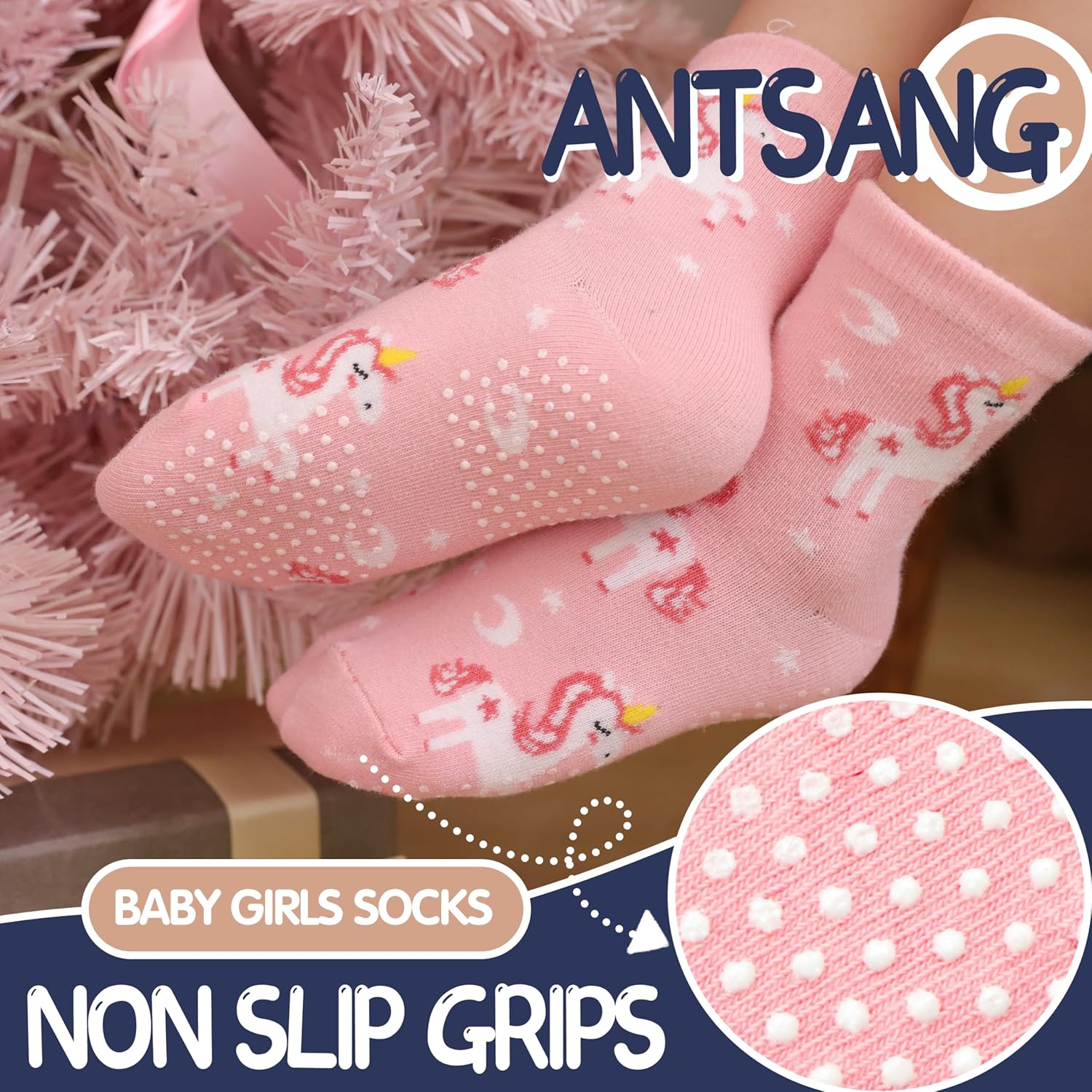 Thumbnail 2 de ANTSANG Stoppersocken Kinder 12 Paar