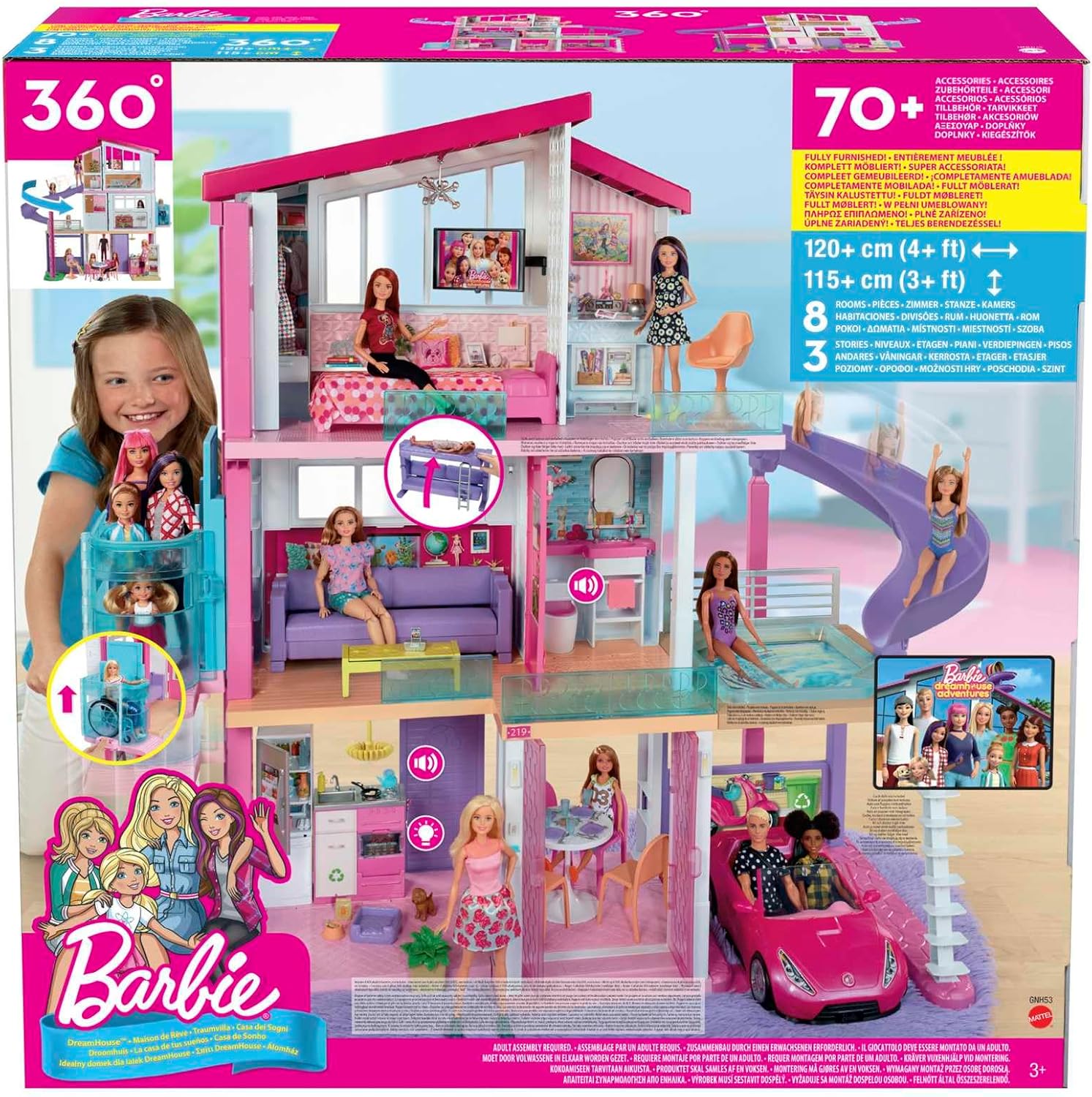 Thumbnail 5 de Barbie Dreamhouse Casa de Muñecas 🏠 3 Pisos, Luz y Sonido