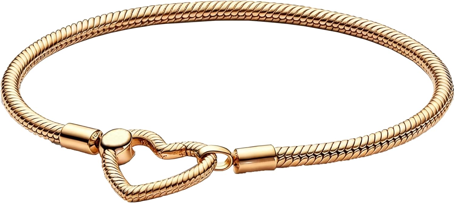 Detalle de Hevdlt Goldfarben Damenarmband aus 925er Sterlingsilber mit vergoldeter Metalllegierung (Moments-kompatibel)