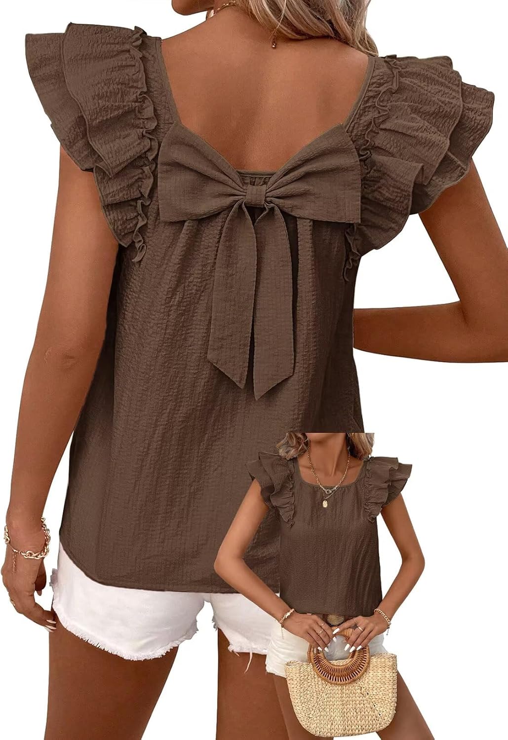 Thumbnail 6 de Falechay bow tie back top with ruffles