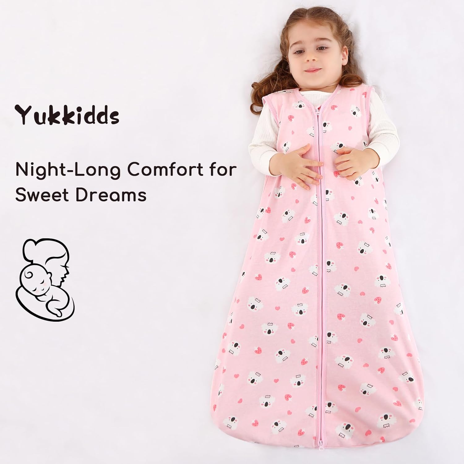Thumbnail 5 de Yukkidds Baby Sleeping Bag 0.5 Tog – 100% Cotton, Lightweight Summer 2 Pack (Pink Berry)
