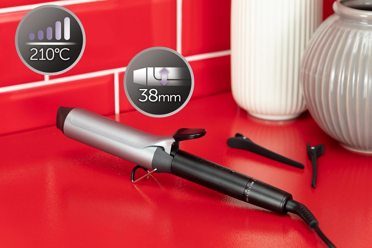 Detalle 2 de Remington Boucleur à cheveux Pro Big Curl CI5538 – 38 mm, 8 réglages, 4x Protection