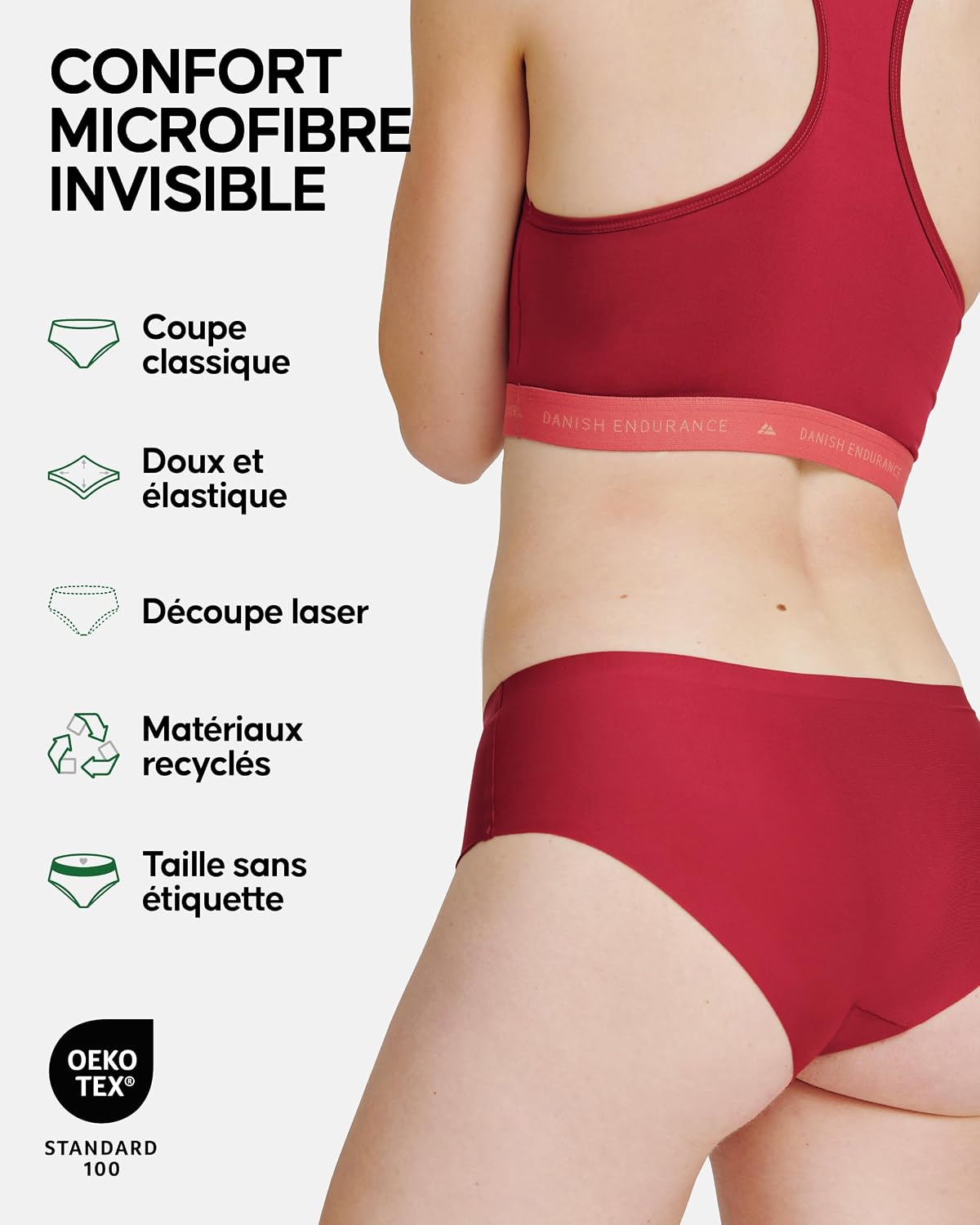 Detalle de DANISH ENDURANCE Shorty Invisibles Microfibre 3 ou 5