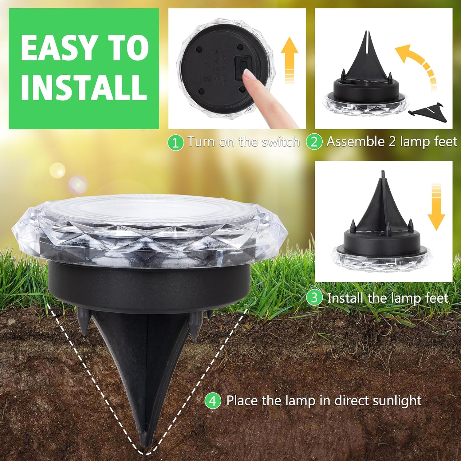 Thumbnail 4 de 8 Pack solar ground lights, 8 LED