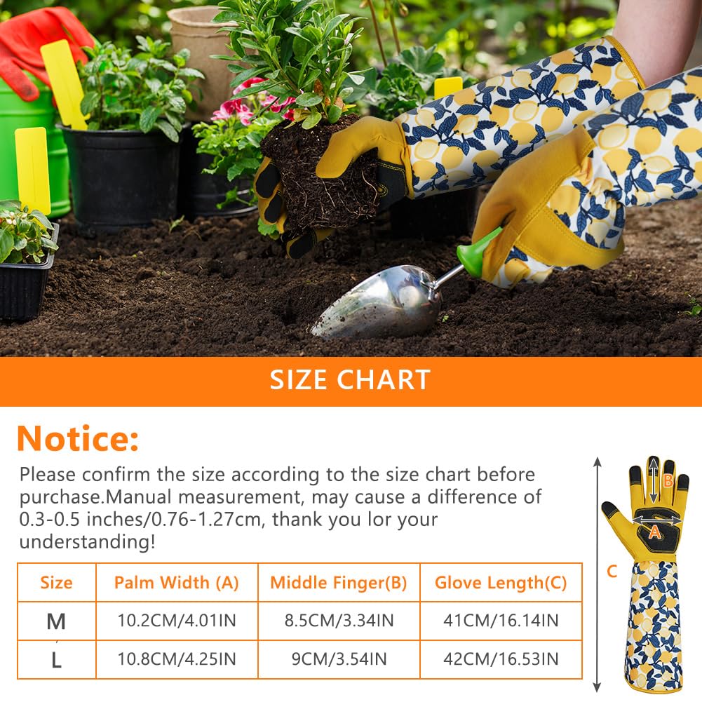 Thumbnail 1 de Ainiv Long Gardening Gloves (Thorn Proof) – Lightweight Protective Gloves, Yellow, Large