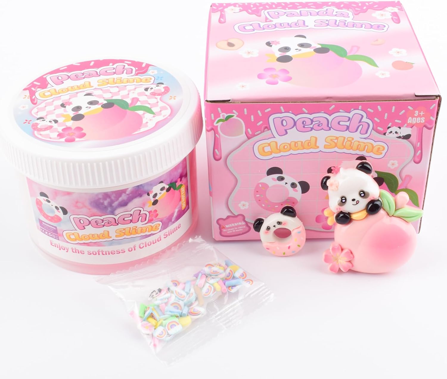 Thumbnail 1 de Peach Cloud Slime Kit with Panda Add-Ins: Soft, Scented Cloud Slime for Kids