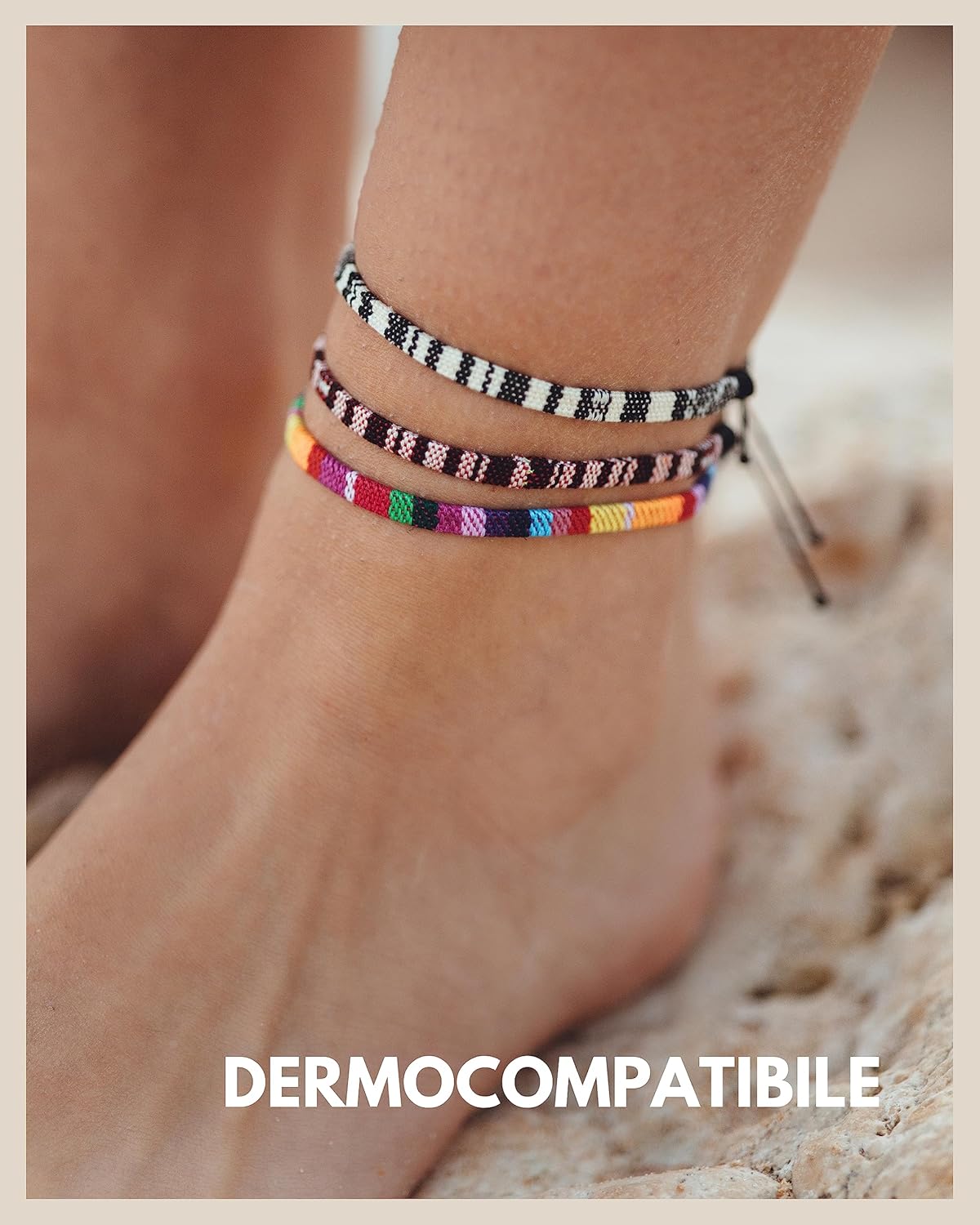Detalle de GD GOOD.designs Cavigliera etnica: braccialetto da surfing e festival, impermeabile e regolabile