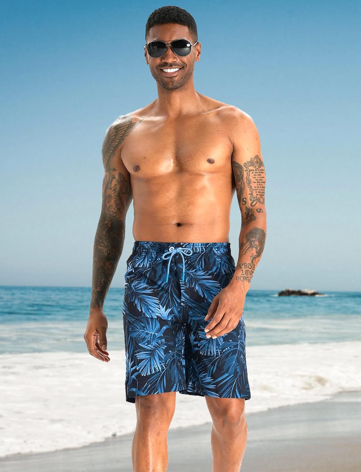 Thumbnail 2 de APTRO 2 in 1 Men's Swim Trunks 9" with Zipper Pockets — 2-in-1 Board Short Style