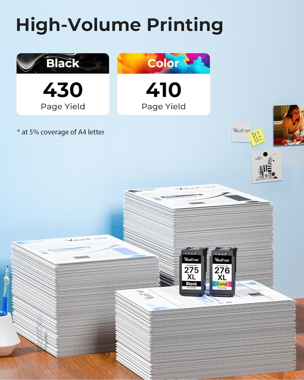 Detalle de PG-275 XL / CL-276 XL 2-Pack Ink Cartridges for Canon (275XL / 276XL) for Pixma TR Series Printers