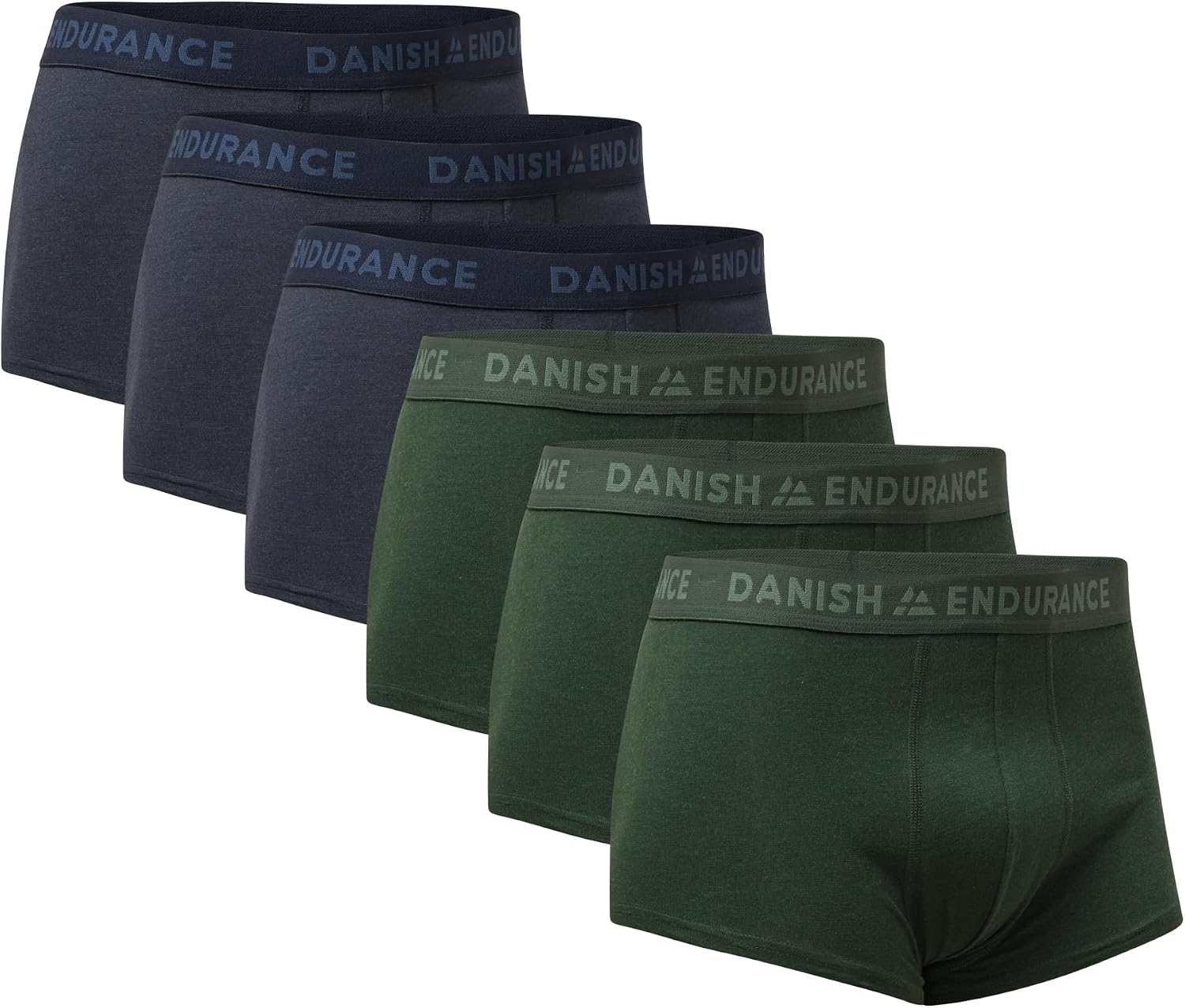 Detalle de DANISH ENDURANCE katoenen boxershorts met lage taille voor heren, 6-pack