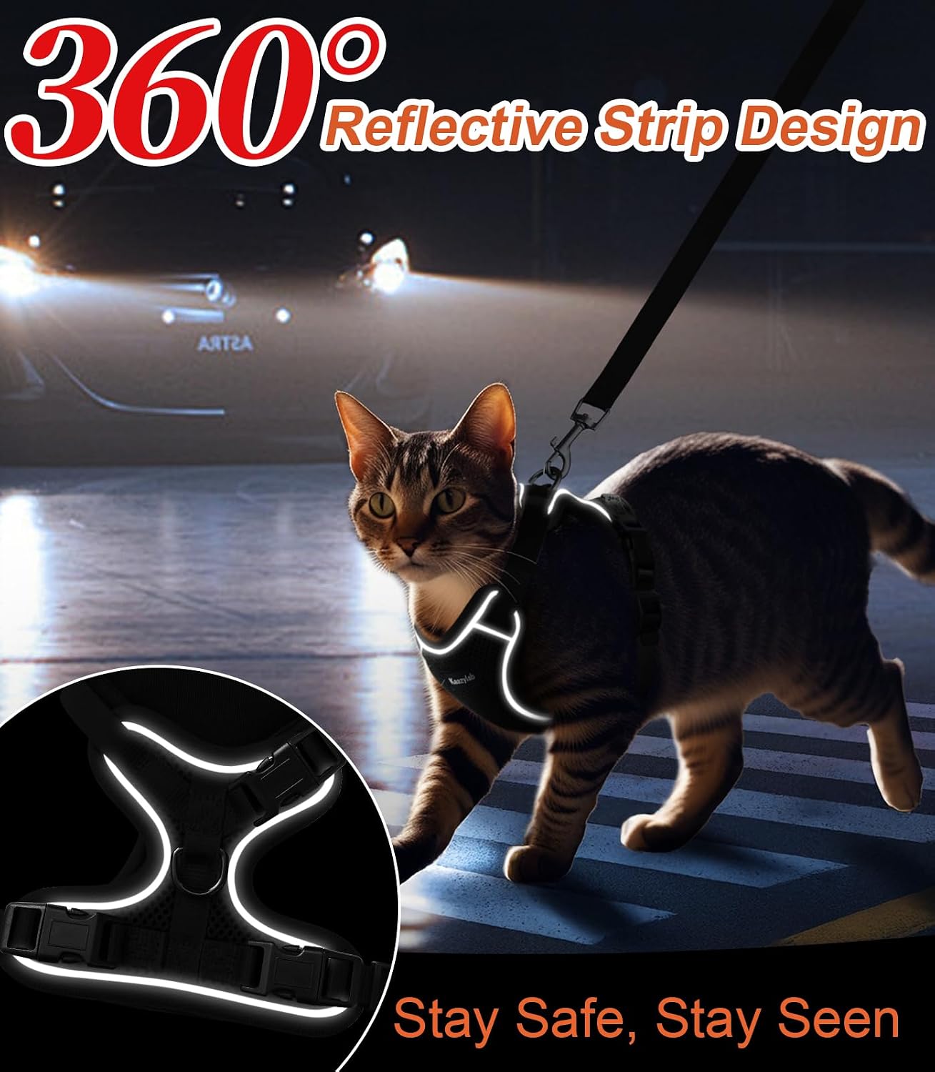 Thumbnail 6 de Cat Harness and Leash S breathable adjustable vest 🐾