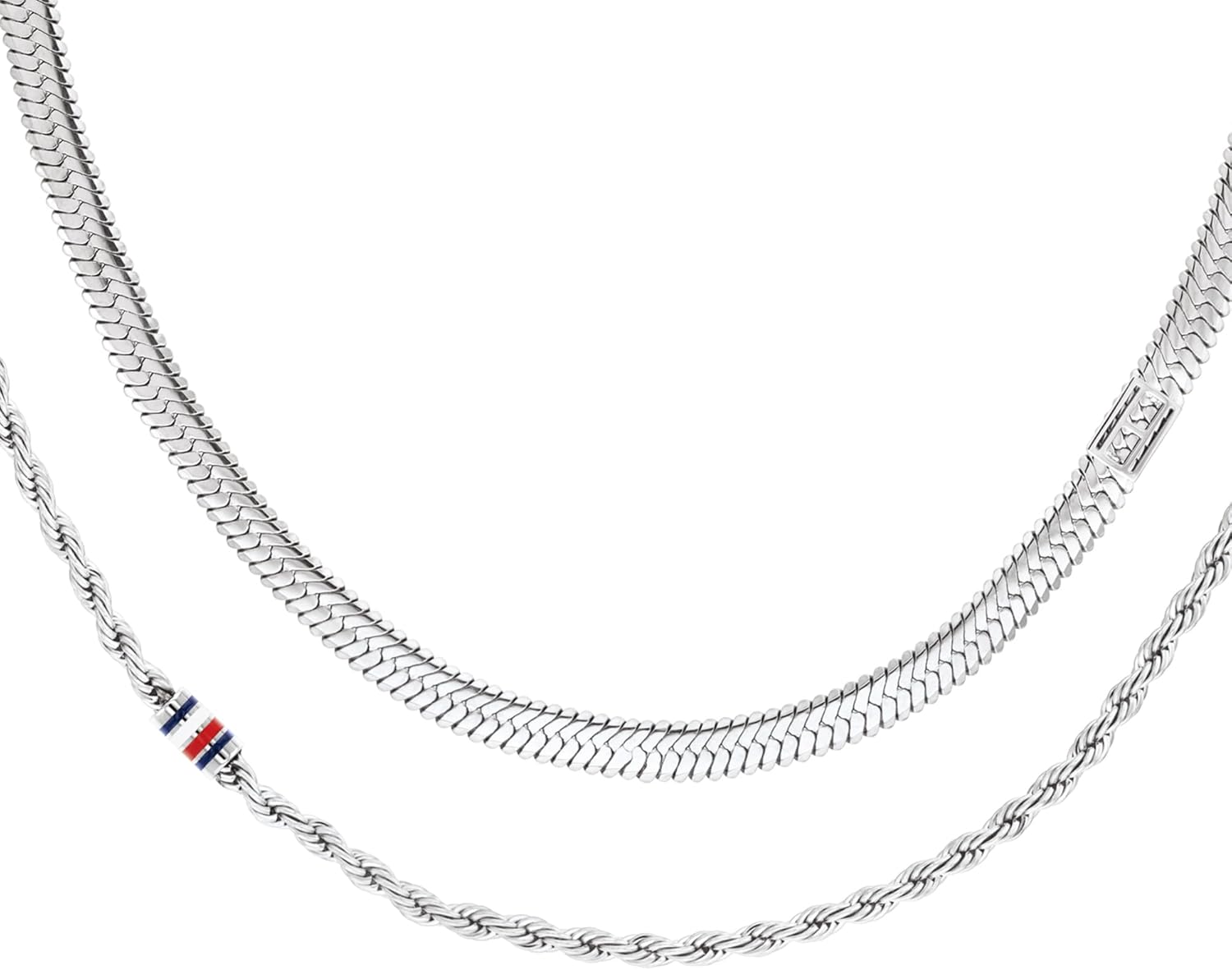 Thumbnail 1 de Collana Tommy Hilfiger a doppia catena in acciaio inox smaltato (argento o oro)