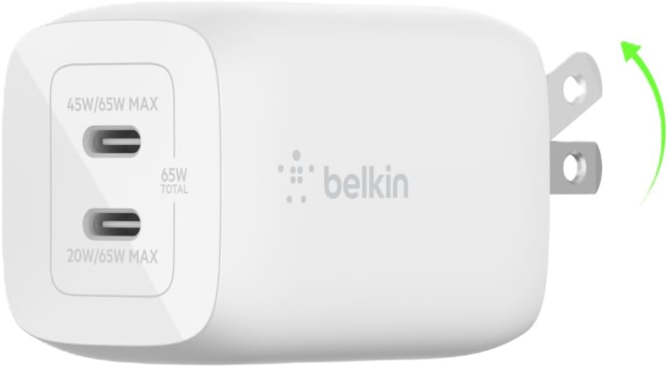 Detalle de Belkin 65W Dual USB‑C Charger Block for Phones and Laptops