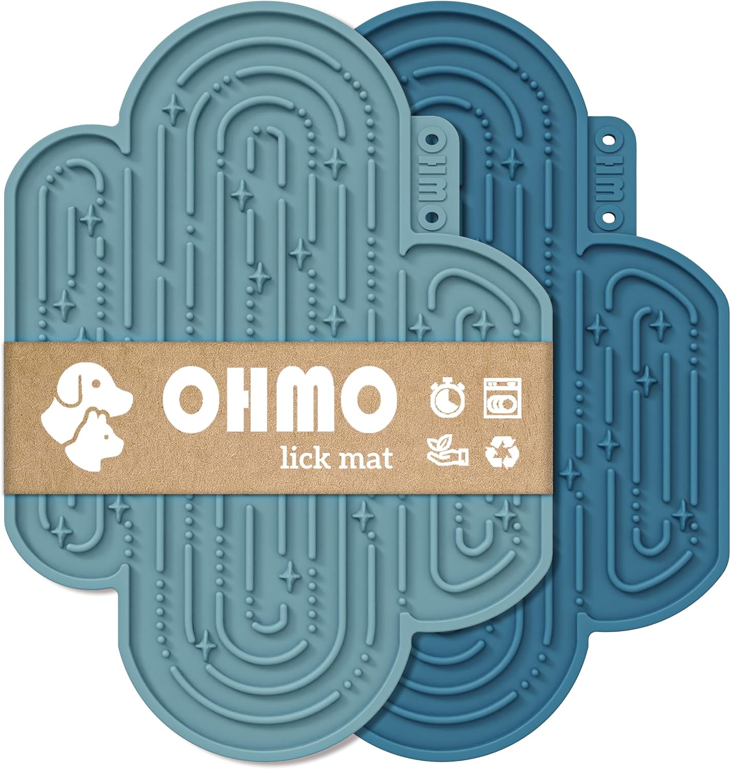 Detalle de OHMO Schleckmatte für Hund & Katze (2-teilig) im Cactus-Design aus lebensmittelechtem Silikon