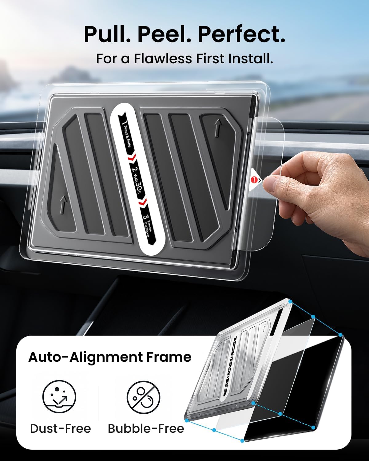 Thumbnail 4 de REEVAA 2026 Tesla Model Y Premium & Performance Screen Protector - 16" Front & 8" Rear, Anti-Glare 9H Aerospace Glass