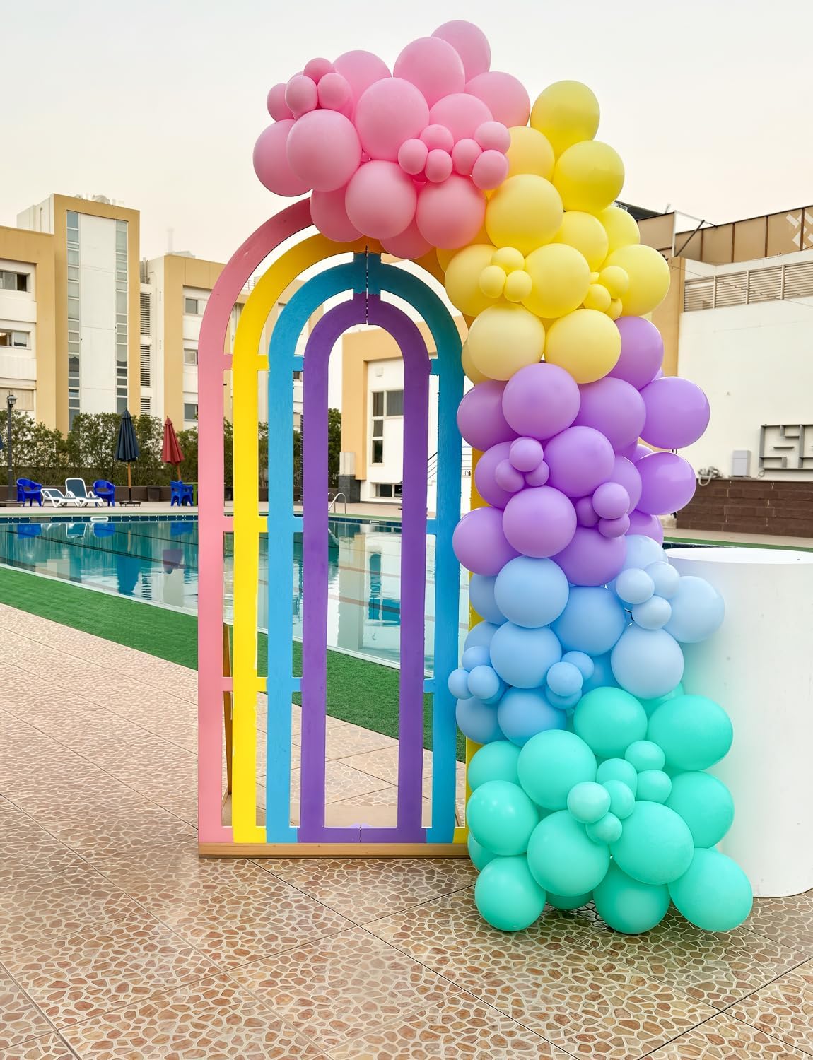 Thumbnail 5 de Pastel Rainbow Balloons Arch Garland Kit | Macaron Assorted Color Balloon Arch (18/12/5 in) for Spring Parties