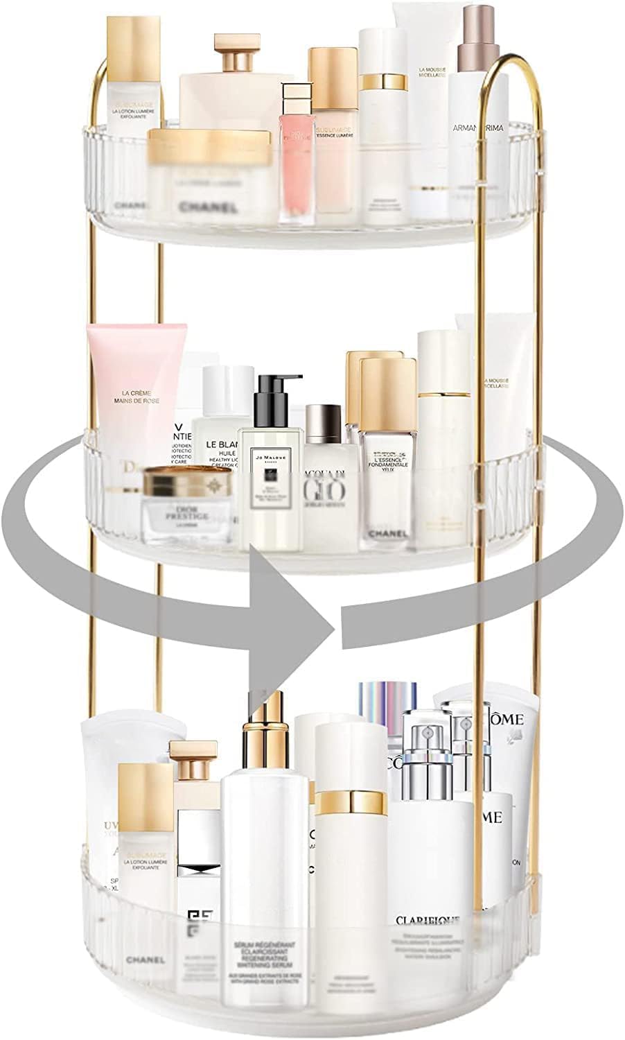 Thumbnail 6 de Bingobang Makeup Organiser 360° Rotating 3-Tier Acrylic Cosmetic Stand