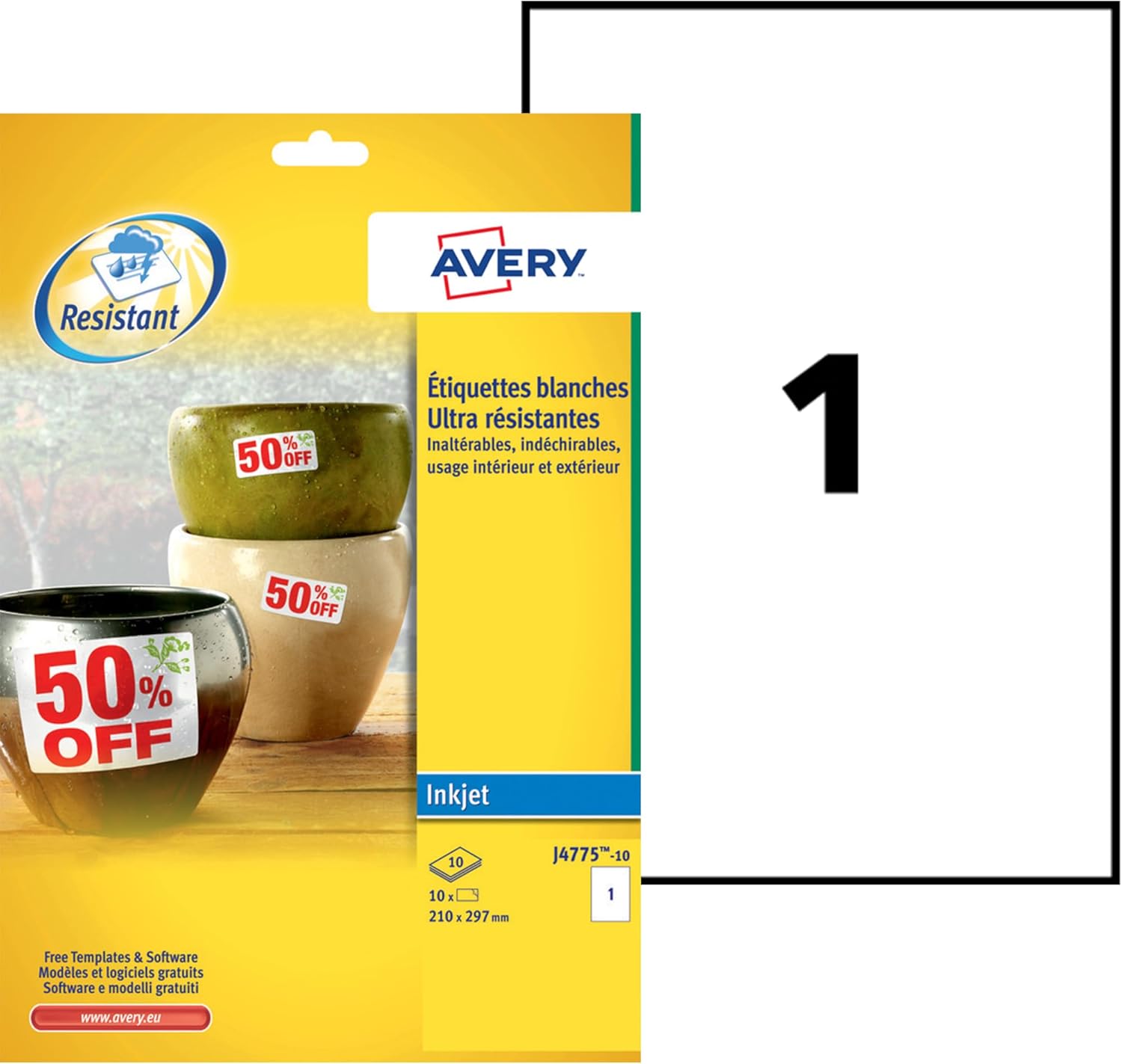 Thumbnail 5 de Avery L4775 Étiquettes adhésives 210x297