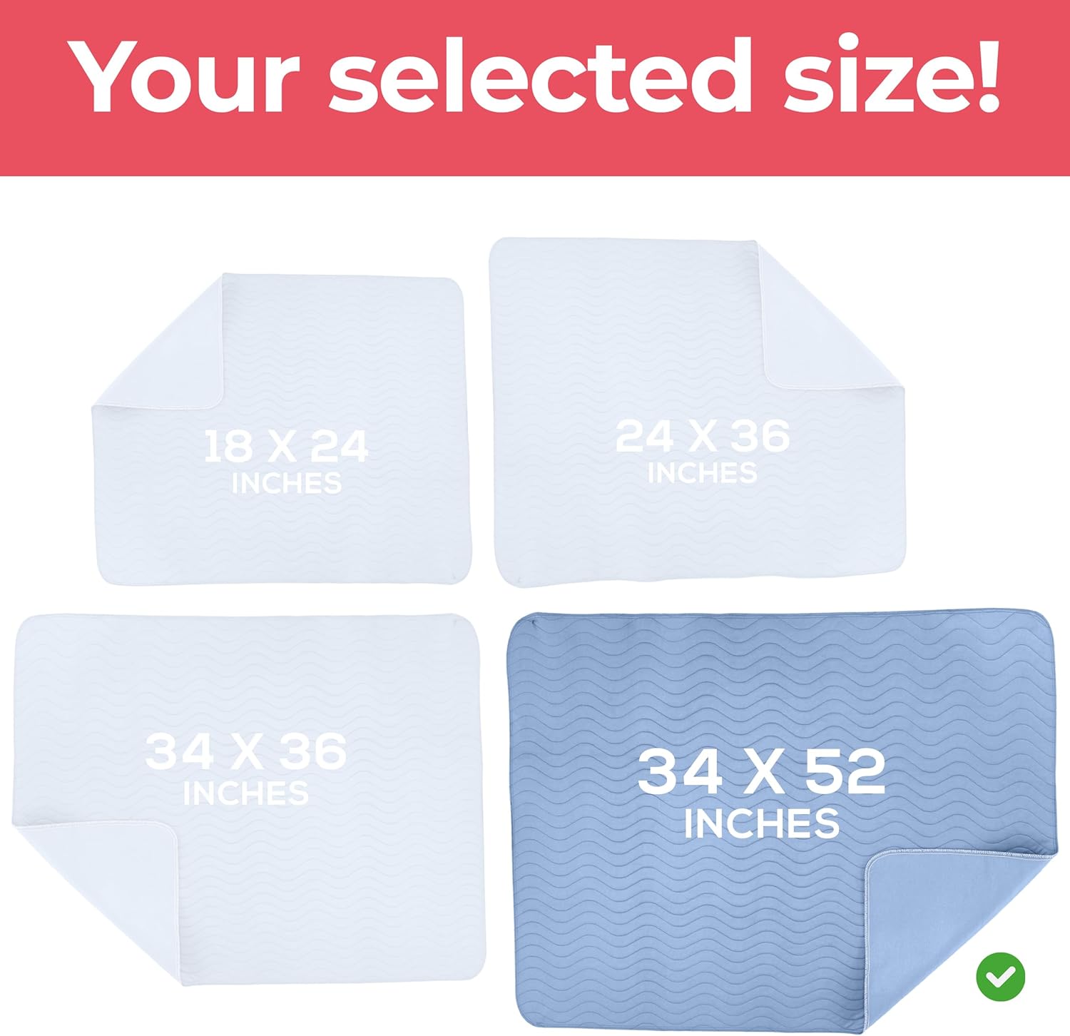 Detalle 2 de Utopia Bedding UB1308 Reusable Waterproof Bed Pads, 34" x 52", Blue